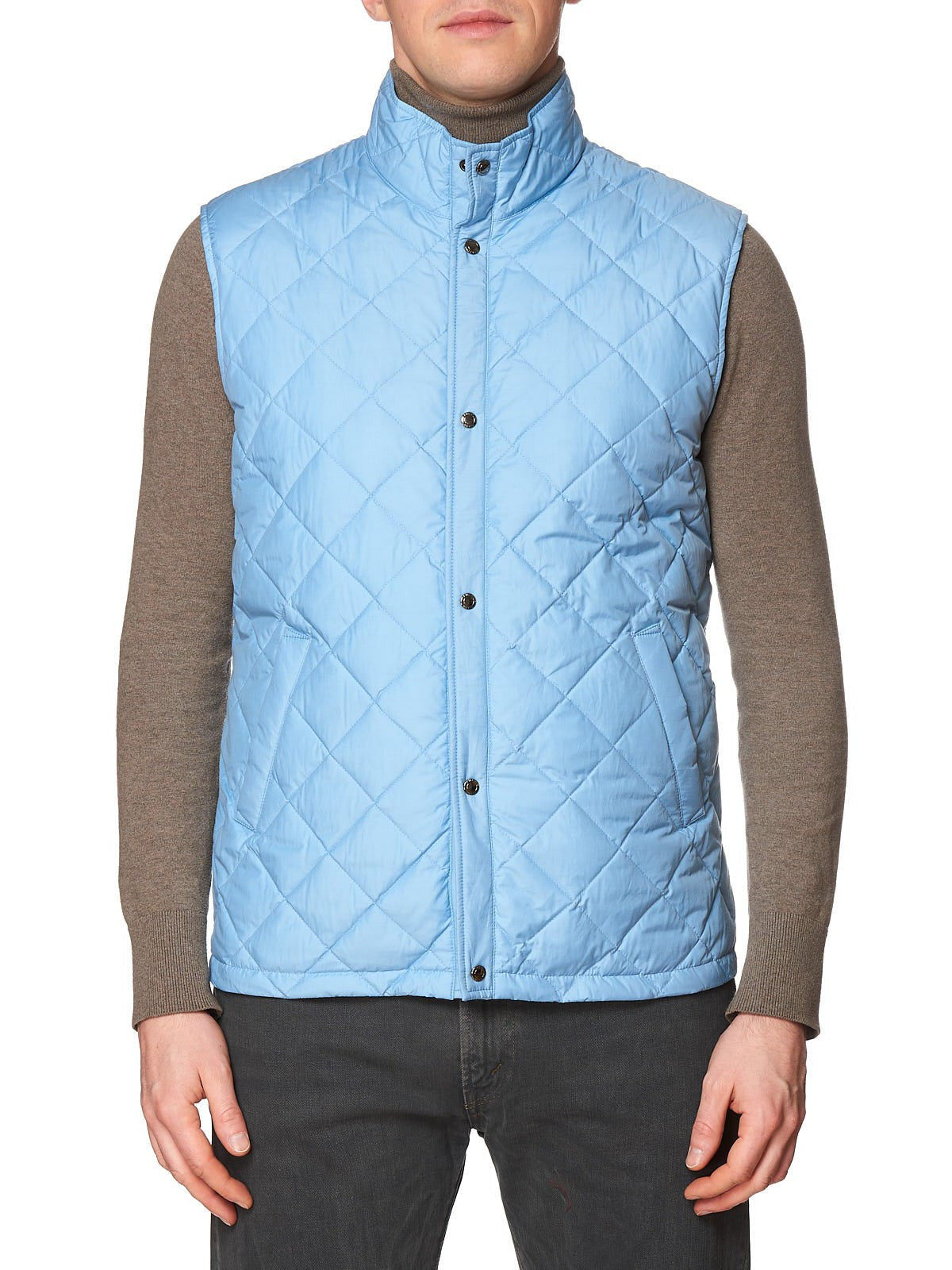 KITON KIRED Super Litek 60g "Peter" Sky Blue Quilted Cotton Goose Down Vest 50 M KIRED