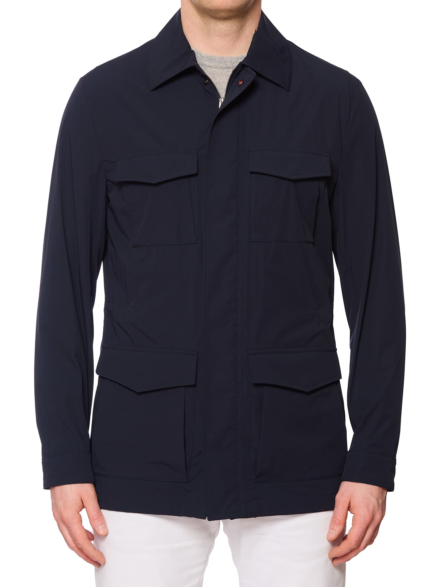 KITON KIRED Navy Blue Rain Field Safari Jacket EU 50 NEW US M