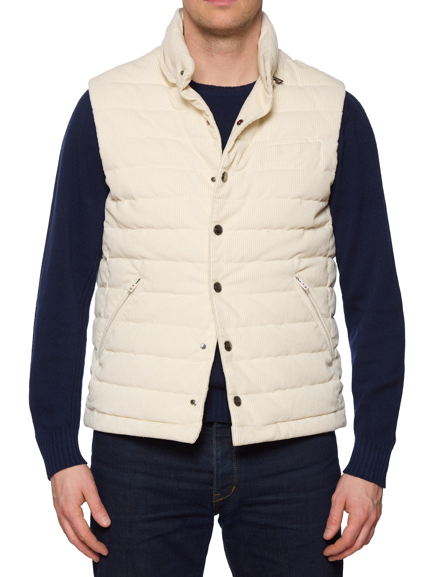 KITON KIRED "Bam" Ivory Cotton Corduroy Vest EU 50 NEW US M 2025