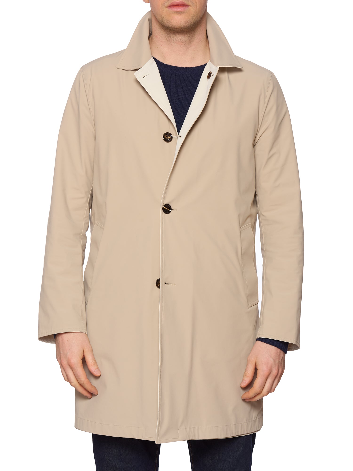 KITON KIRED "Ben" Beige-Ivory  Reversible Trench Rain Coat EU 50 NEW US M