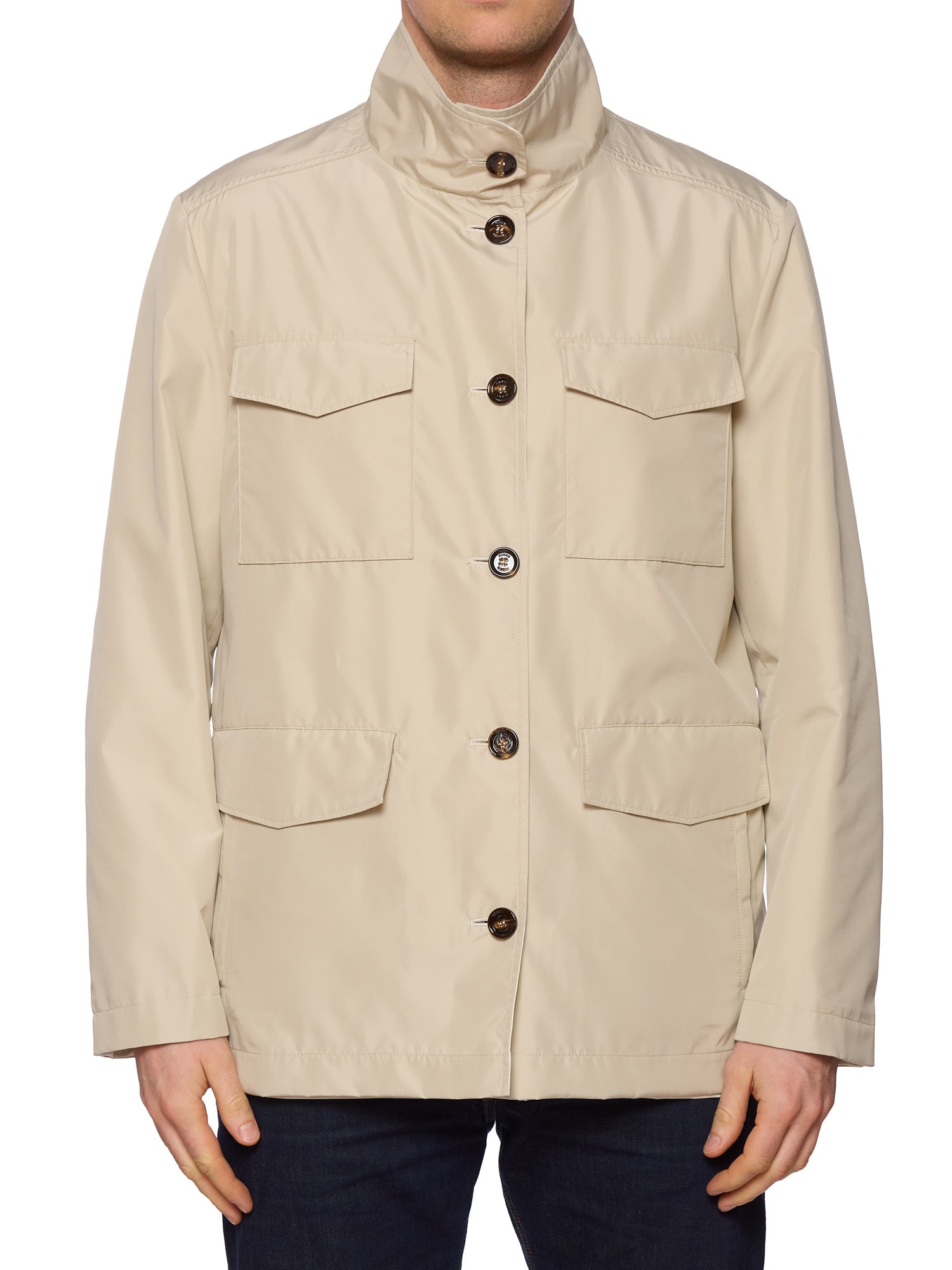 KITON KIRED "Jak" Beige-White Reversible Safari Jacket EU 50 NEW US M