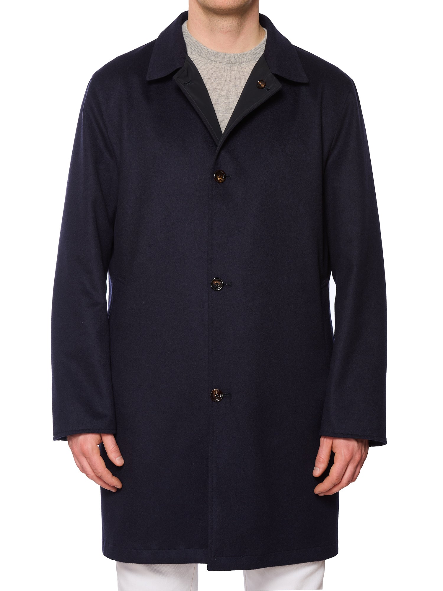 KITON KIRED  "Peak" Reversible Navy-Black Loro Piana Cashmere Coat 54 XL