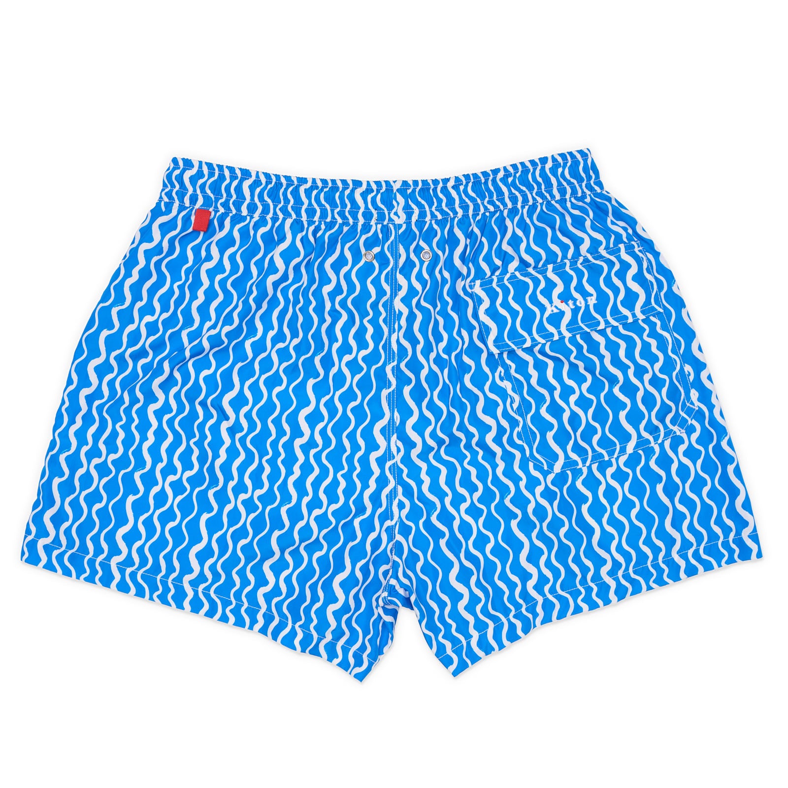 KITON NAPOLI Blue Wave Pattern Swim Shorts Trunks NEW S