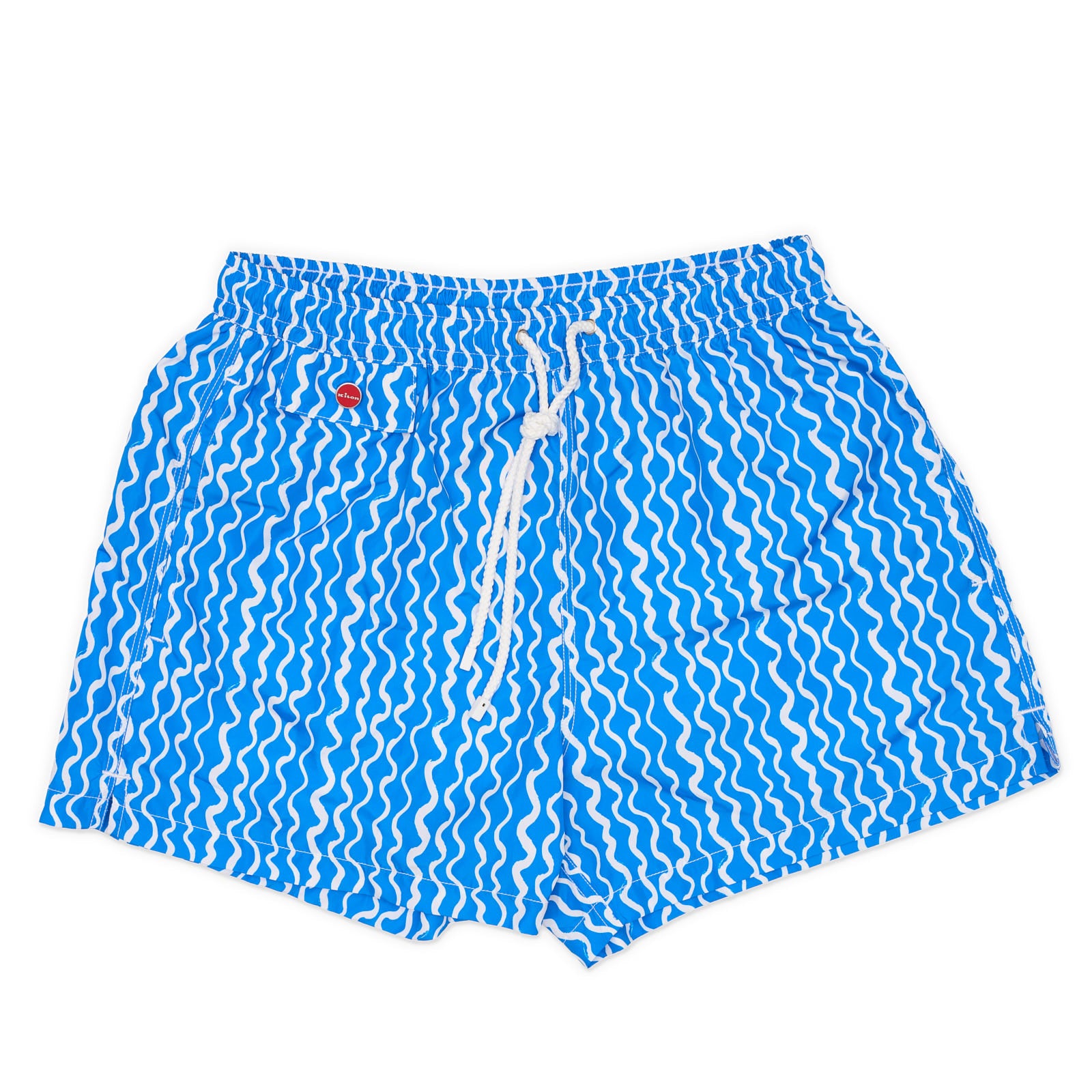 KITON NAPOLI Blue Wave Pattern Swim Shorts Trunks NEW S