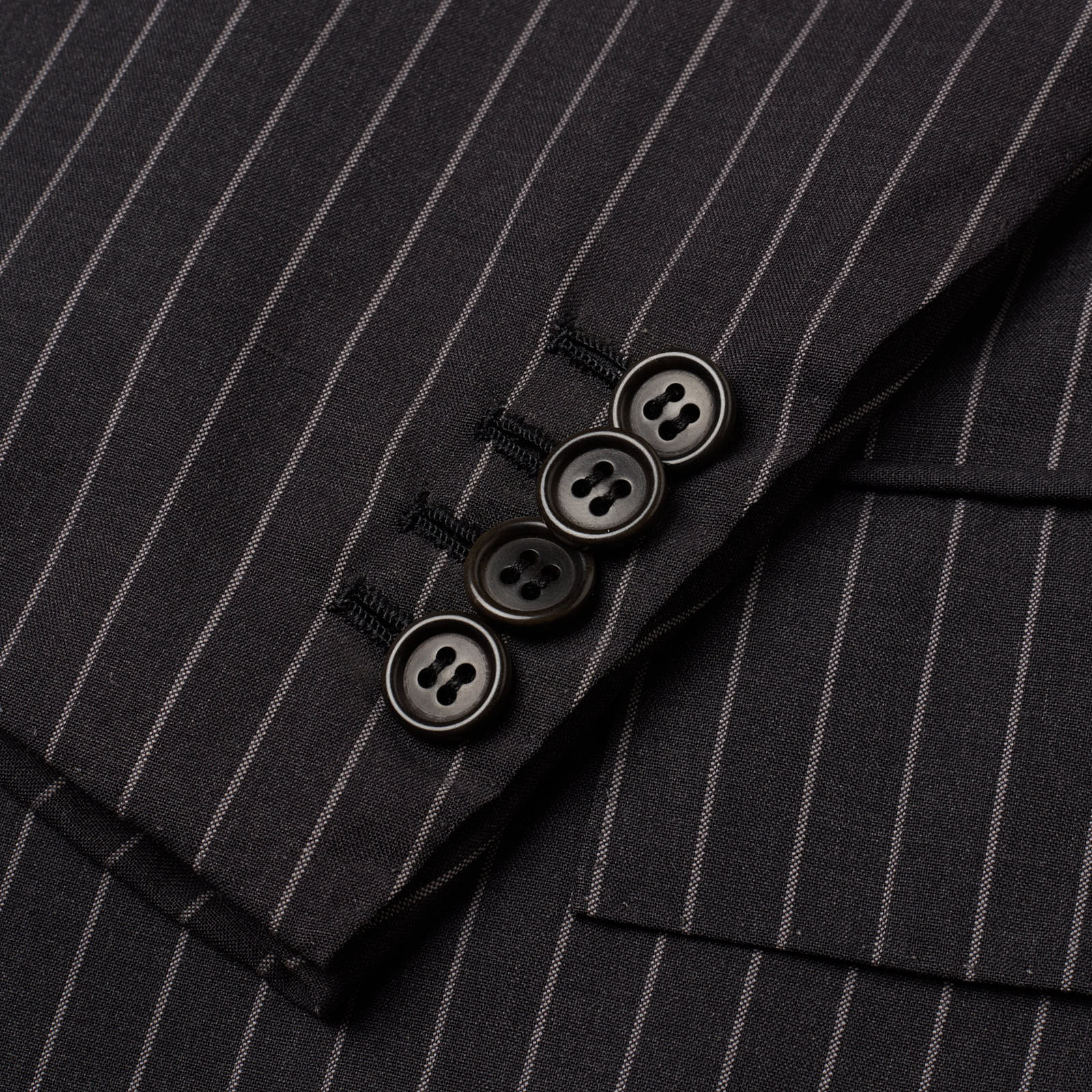 KITON Napoli Dark Gray Striped Wool 14 Micron Super 180's Jacket EU 50 NEW US 40