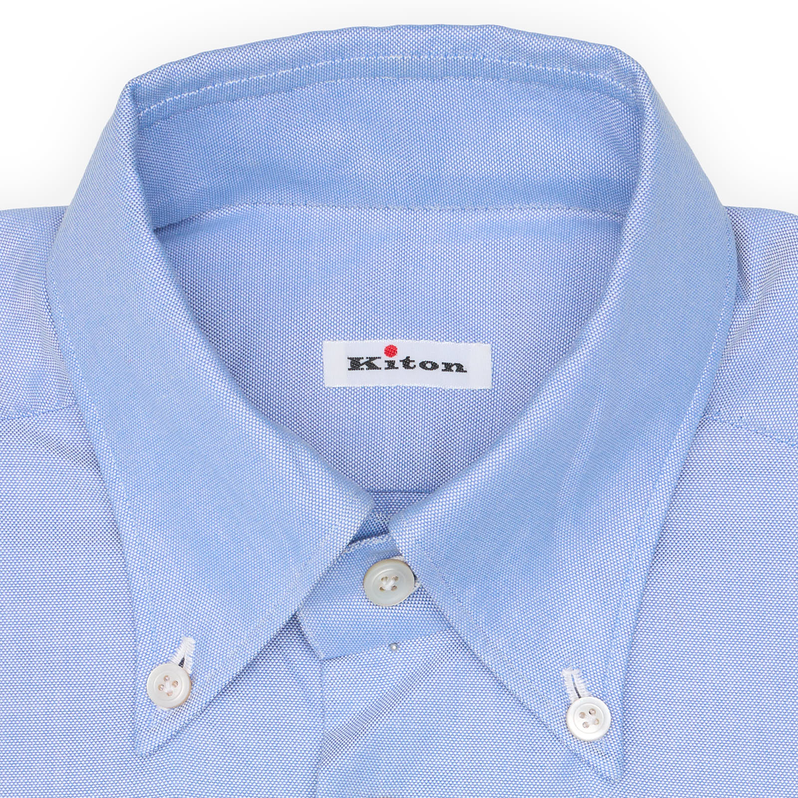 KITON Napoli Handmade Blue Cotton Button-Down Dress Shirt EU 38 NEW US 15