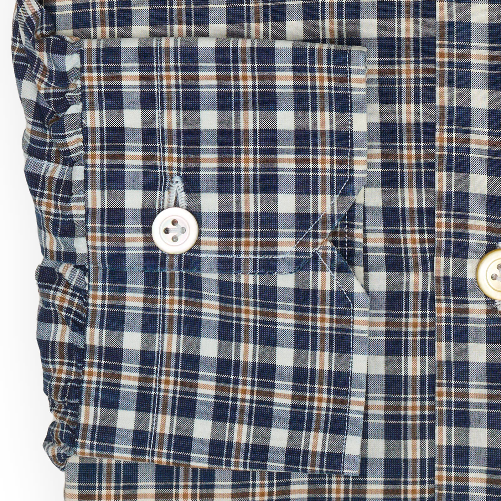 KITON Napoli Handmade Blue Plaid Cotton Button Down Shirt EU 40 NEW US 15.75