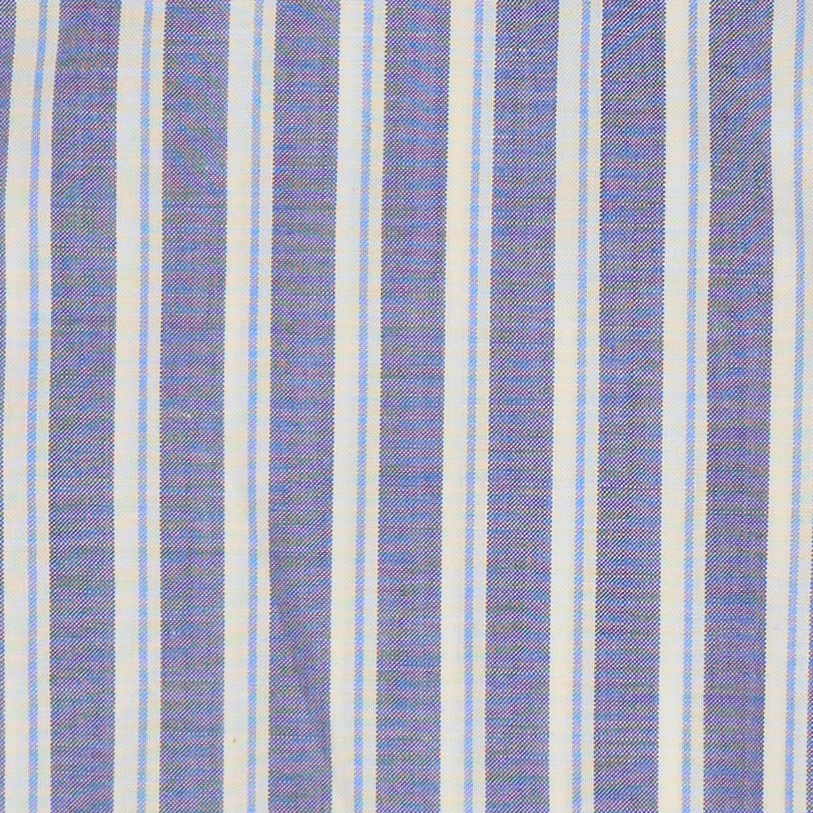 KITON Napoli Handmade Blue Striped Cotton French Cuff Dress Shirt EU 44 NEW US 17.5