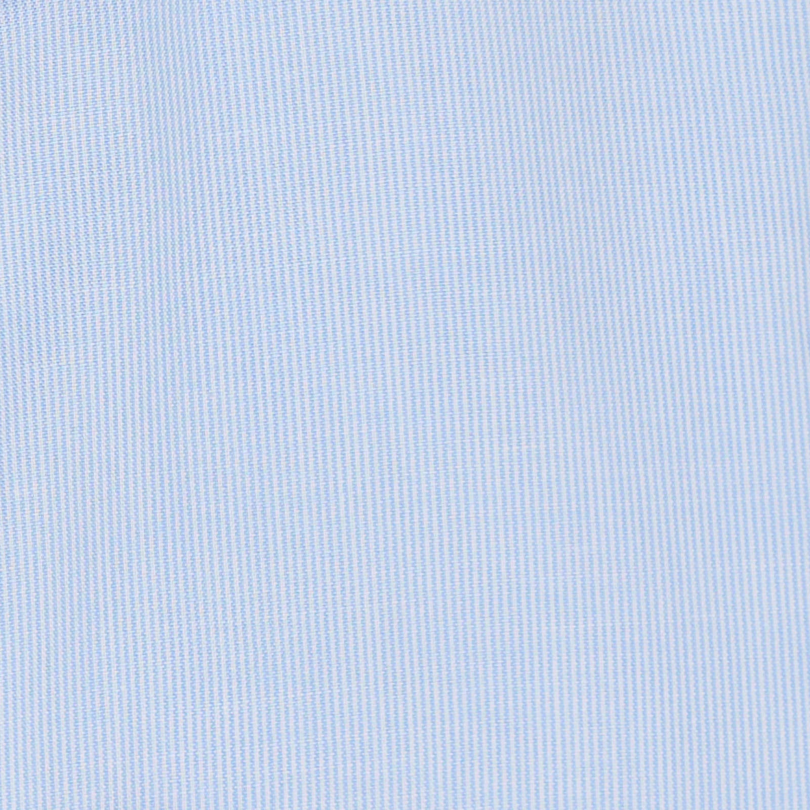 KITON Napoli Handmade Blue Striped Poplin Cotton Dress Shirt EU 45 NEW US 18