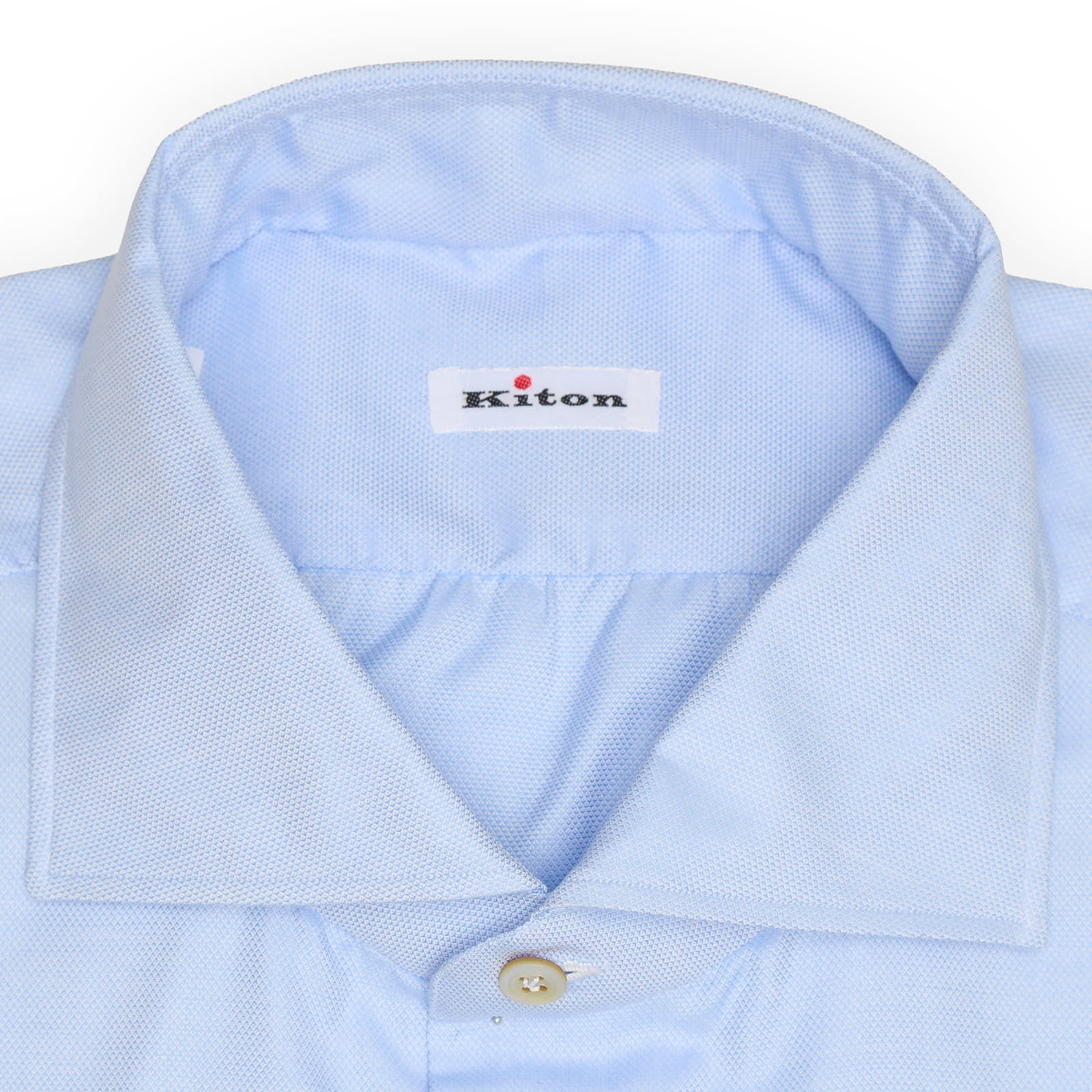 KITON Napoli Handmade Light Blue Oxford Cotton Dress Shirt EU 45 NEW US 18
