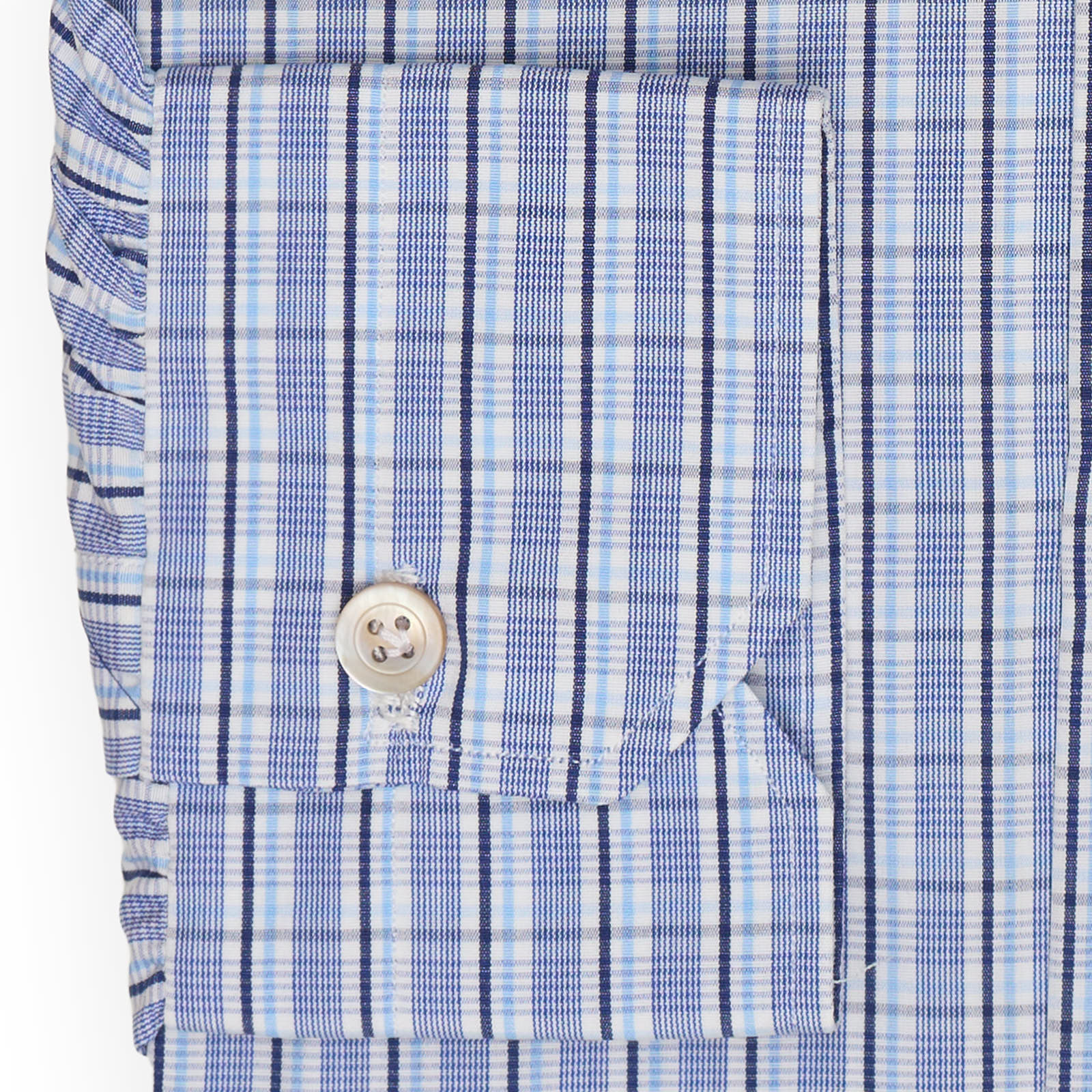 KITON Napoli Handmade Blue Plaid Cotton Dress Shirt EU 39 NEW US 15.5