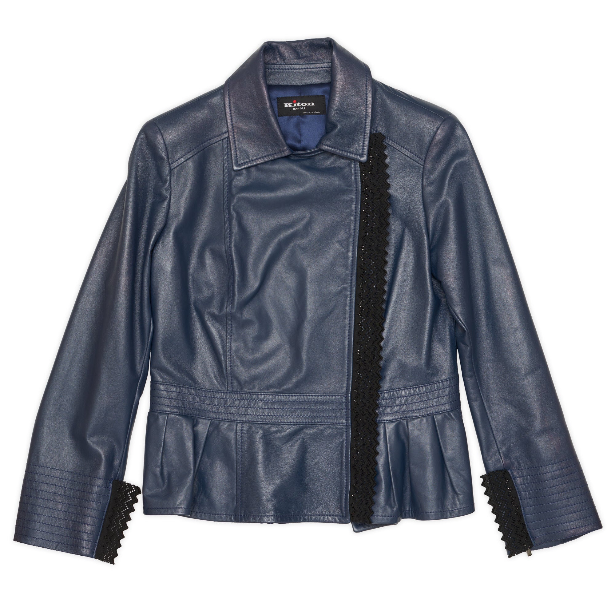 Kiton leather sale jacket