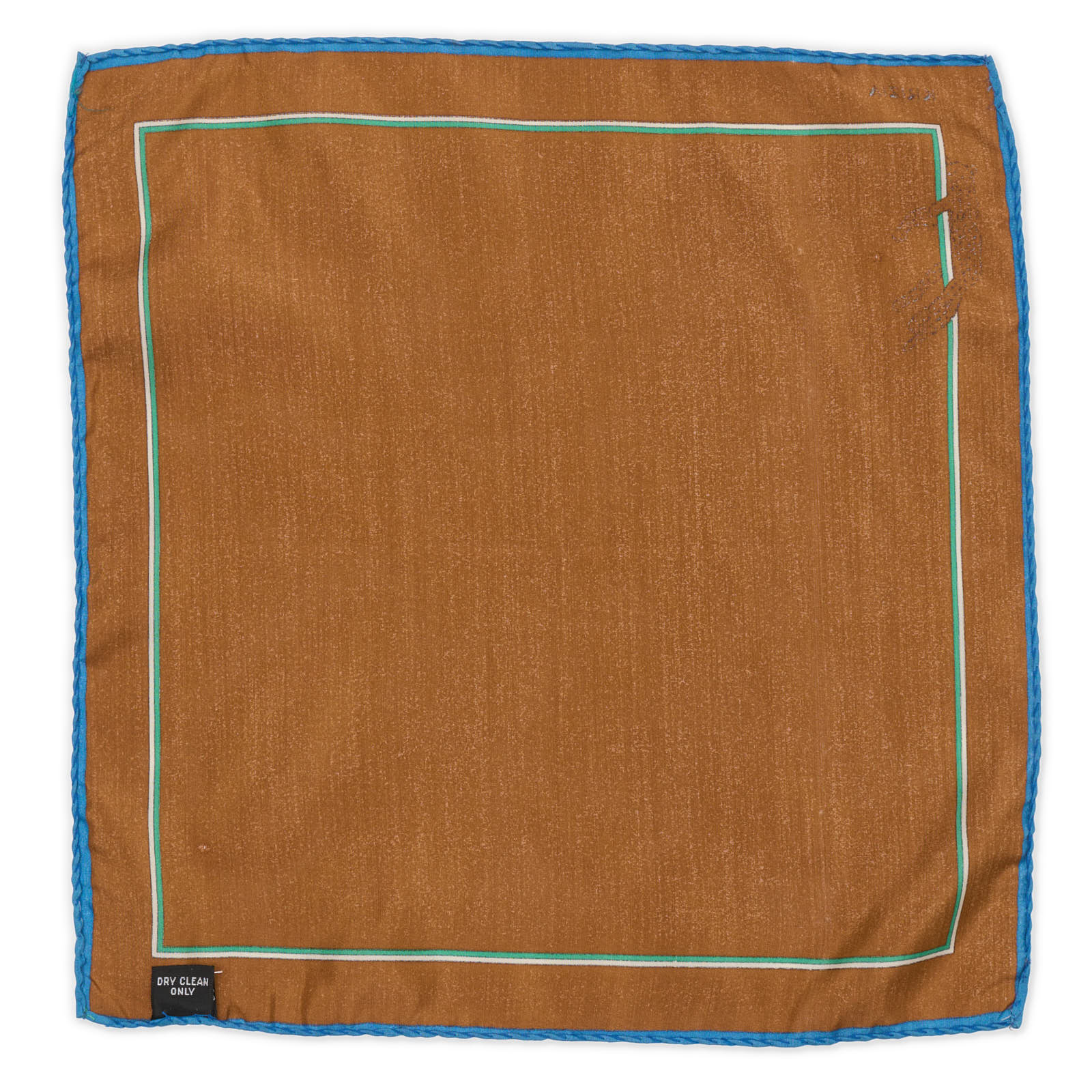 KRIZIA Handmade Brown Solid Silk Pocket Square NEW 29cm x 29cm