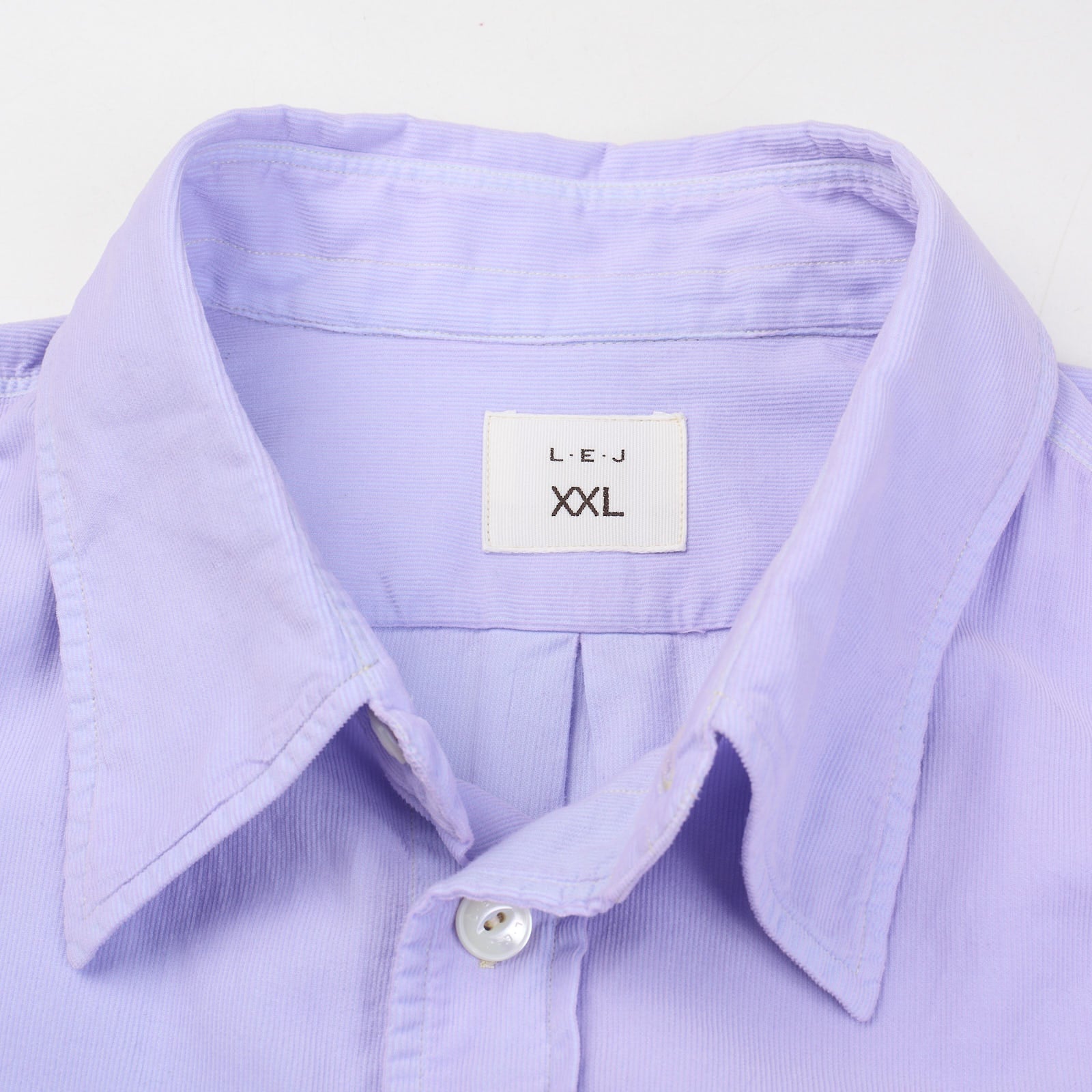 L.E.J Lavender Needlecord 1 Pocket Officer's Shirt NEW US XXL