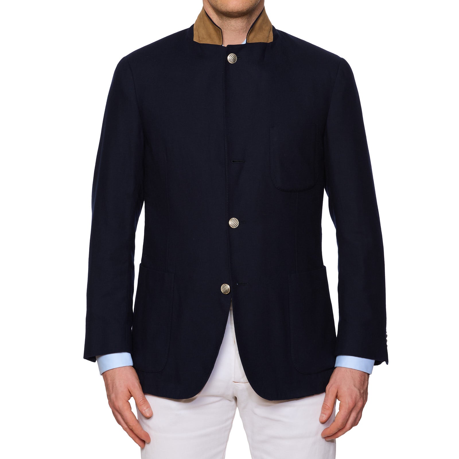 LORO PIANA Navy Blue Baby Cashmere Unlined Voyager Blazer Jacket US 40