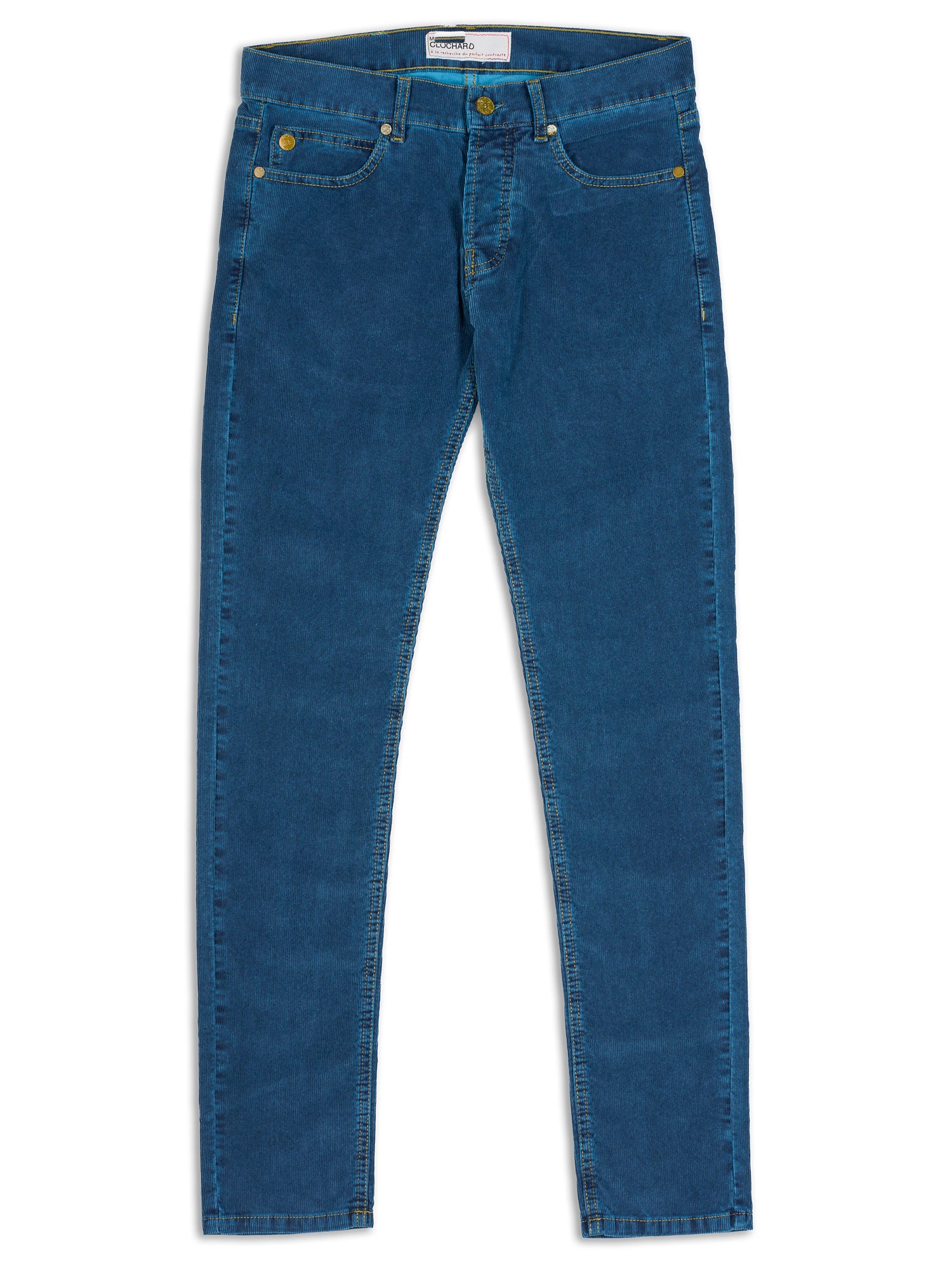 MAISON CLOCHARD Blue "wear a Egret" Corduroy Skinny Jeans