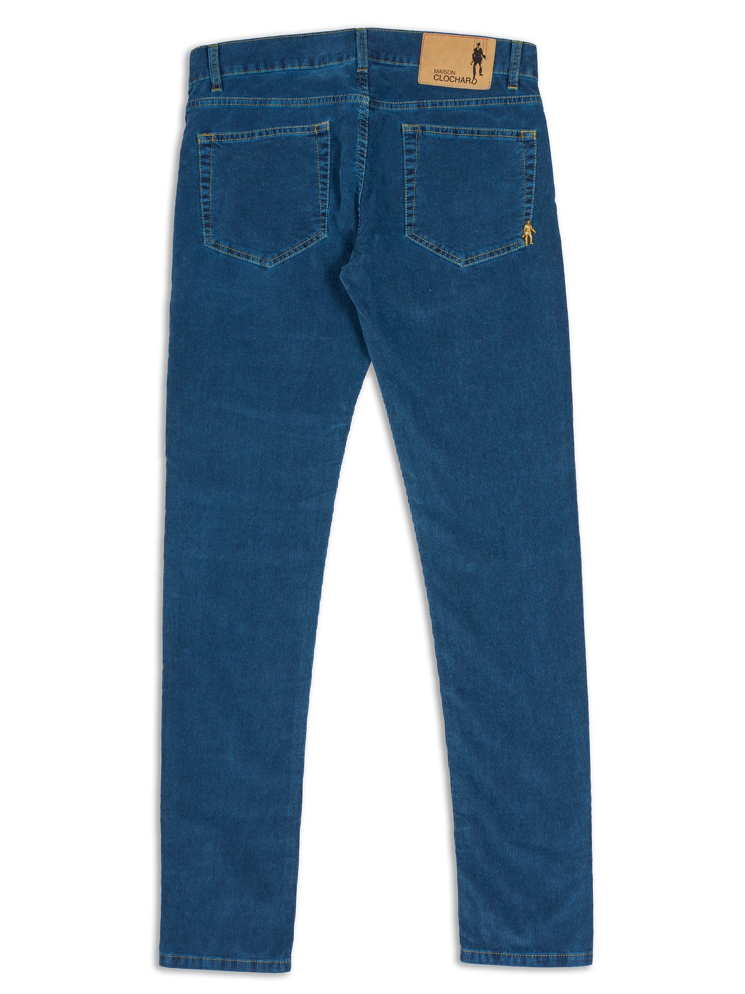 MAISON CLOCHARD Blue "wear a Egret" Corduroy Skinny Jeans