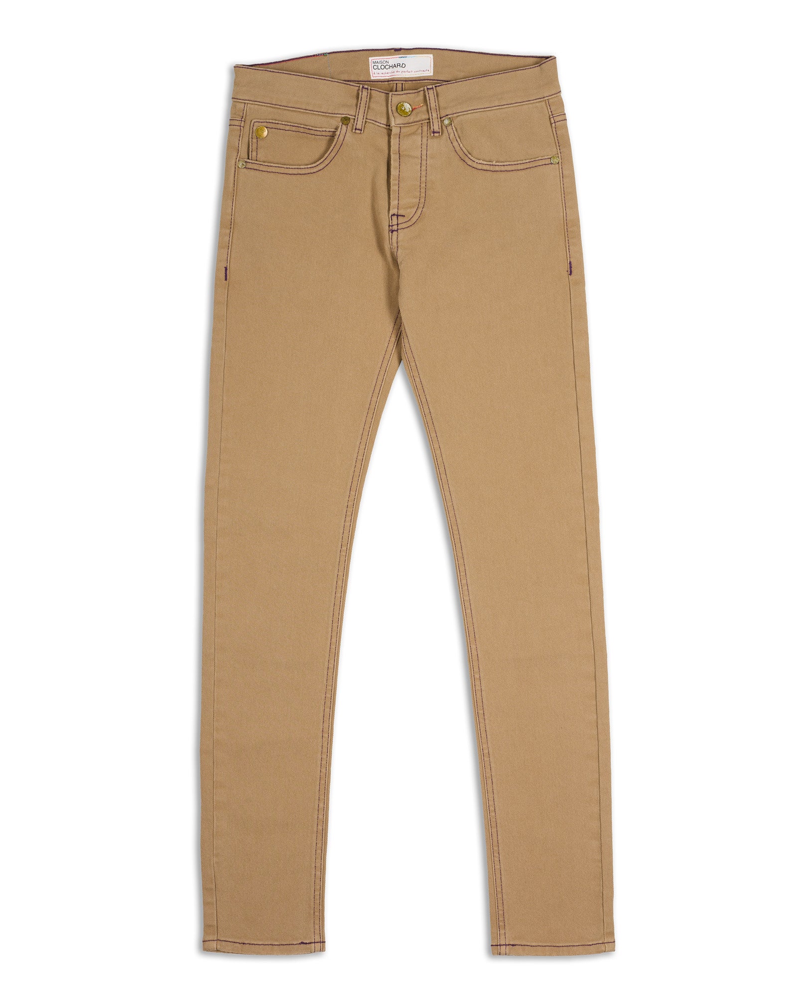 MAISON CLOCHARD Beige "Egret" Skinny Jeans