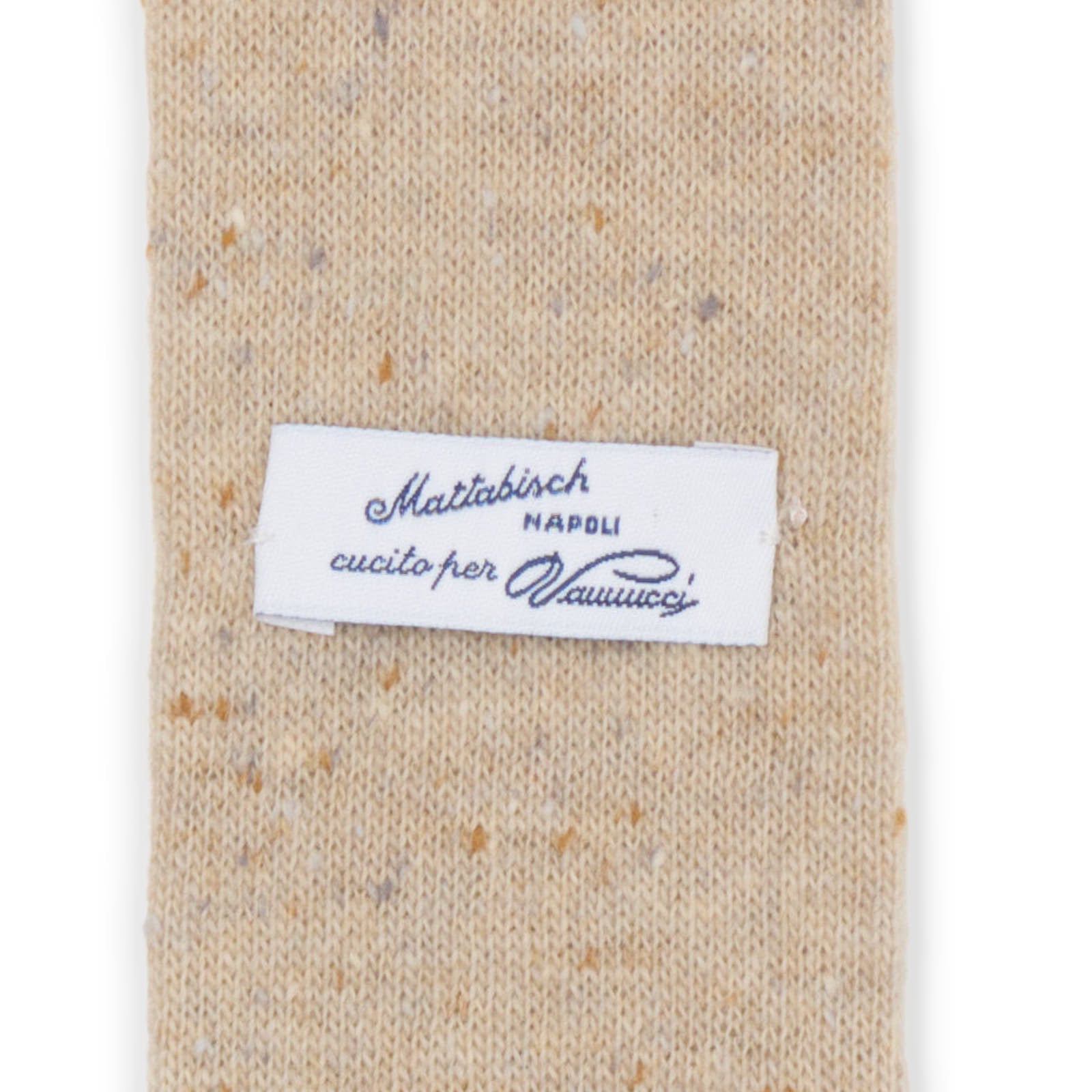 MATTABISCH FOR VANNUCCI Beige Micro Pattern Wool Knit Tie NEW