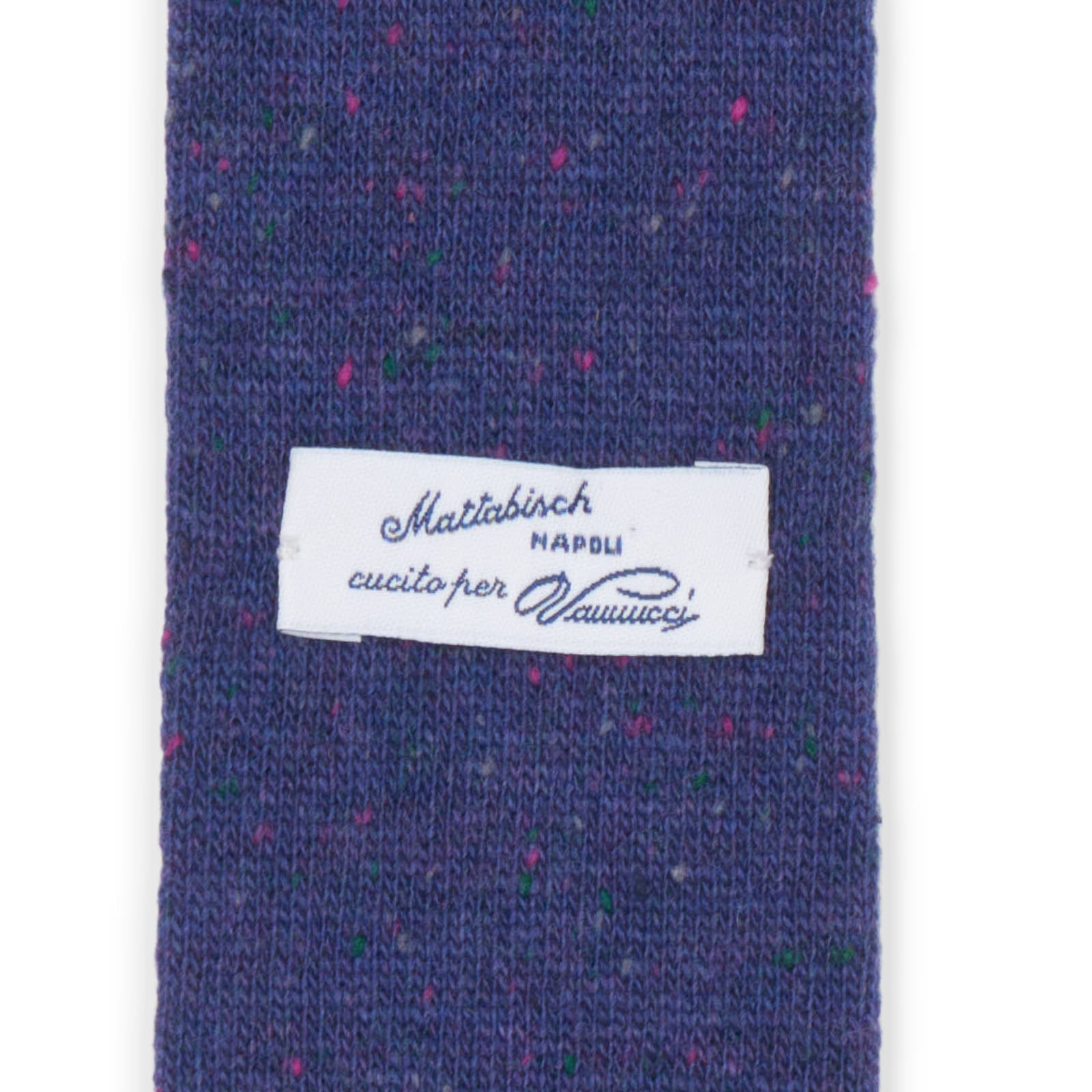 MATTABISCH FOR VANNUCCI Navy Blue Micro Pattern Wool Knit Tie NEW