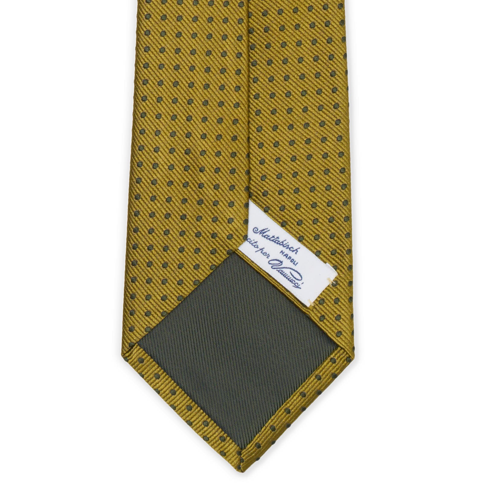 MATTABISCH FOR VANNUCCI Olive Green Dotted Silk Tie NEW