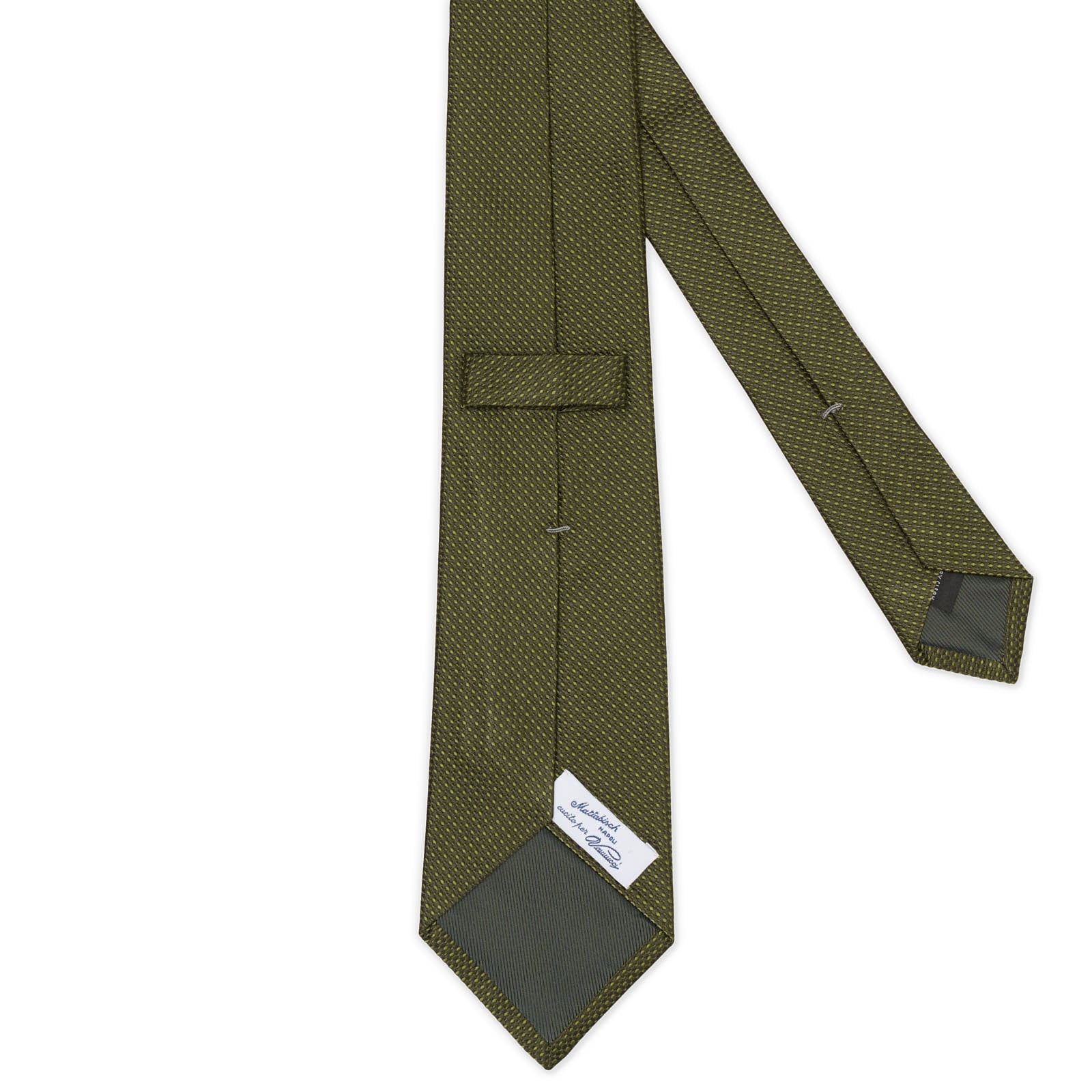 MATTABISCH FOR VANNUCCI Olive Green Silk Tie NEW