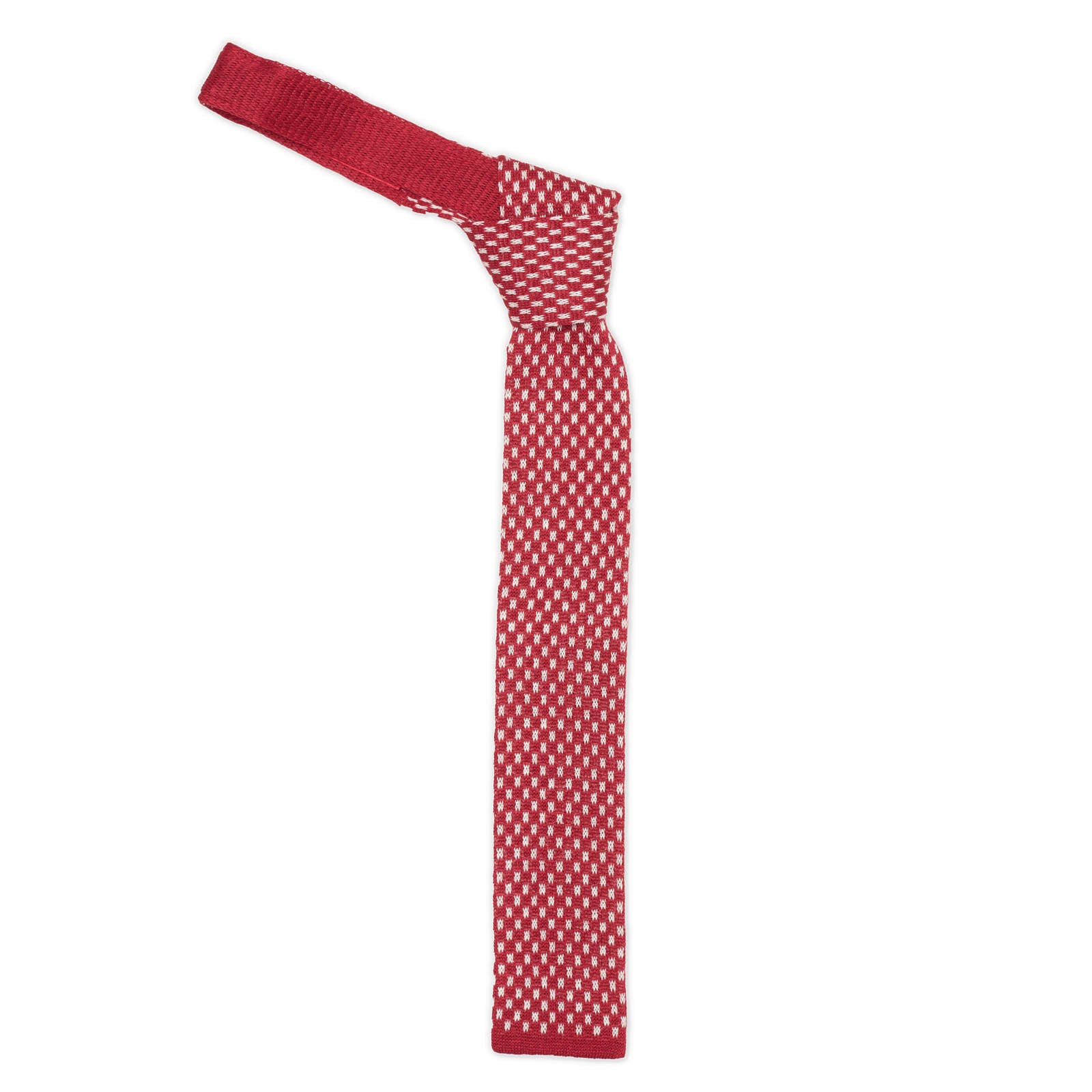 MATTABISCH FOR VANNUCCI Red Dotted Linen Knit Tie NEW