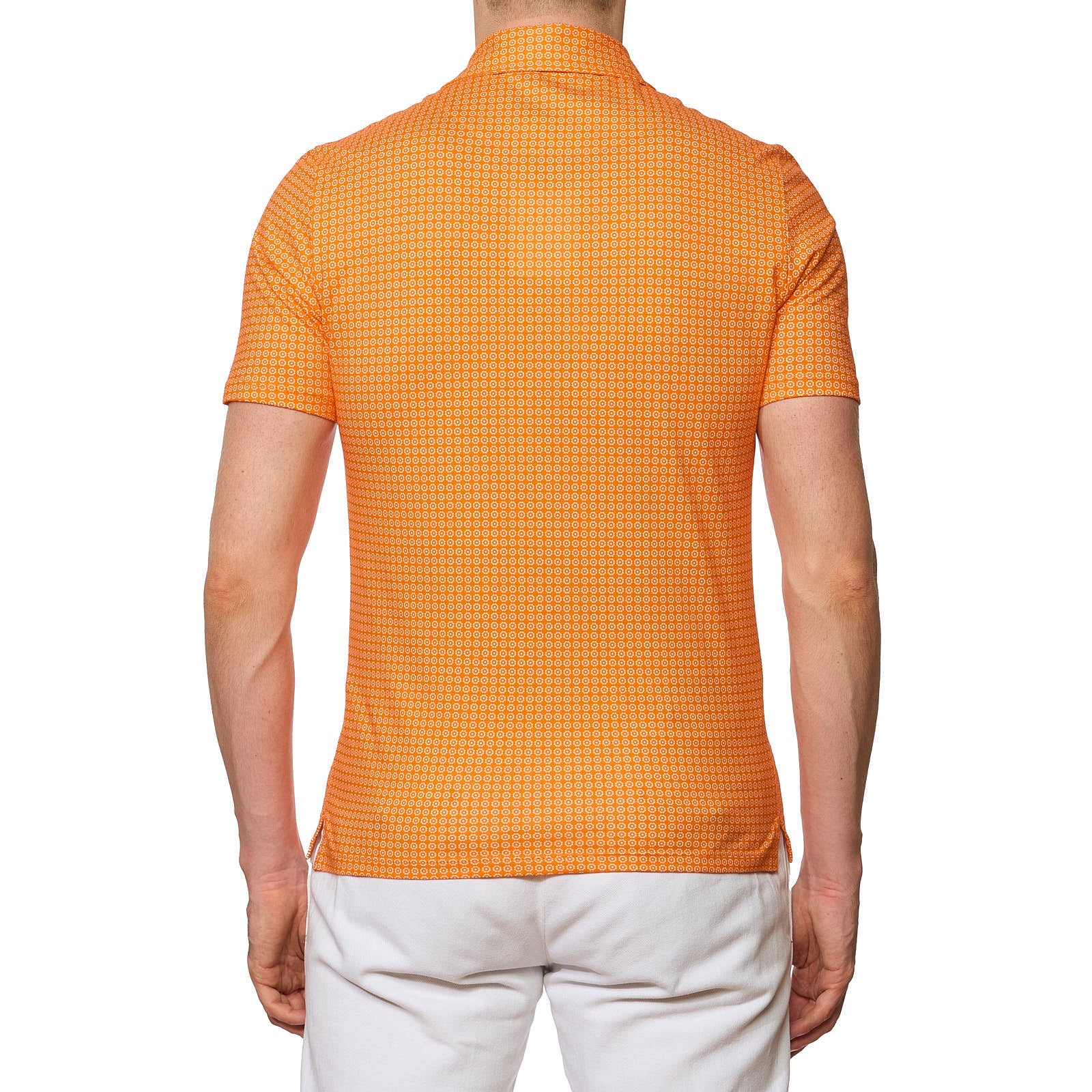 MATTABISCH Milano for VANNUCCI Orange Medallion Cotton Polo Shirt EU 46 NEW XS