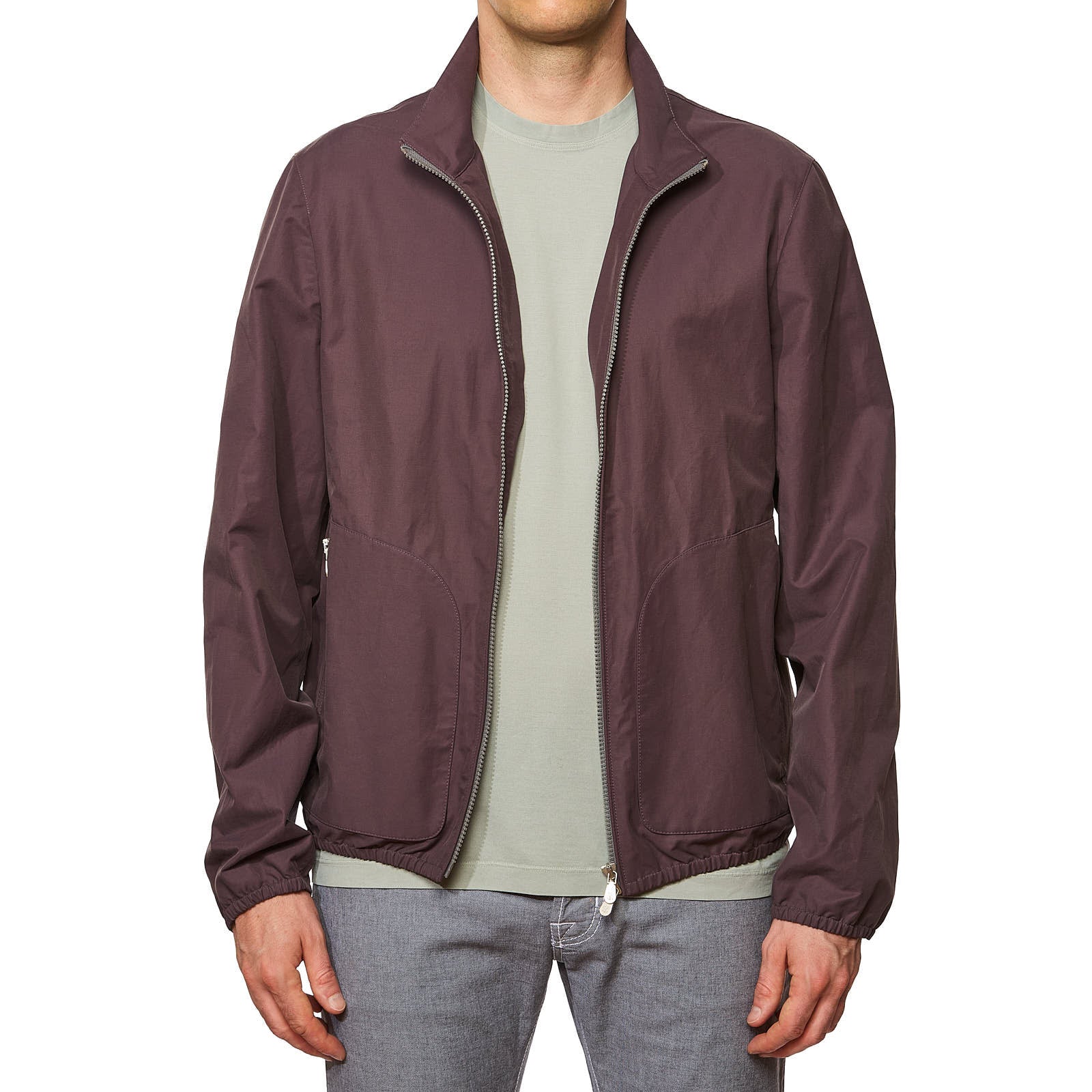 BRUNELLO CUCINELLI Purple Cotton-Nylon Microfiber Windbreaker Jacket EU 50 NEW US 40