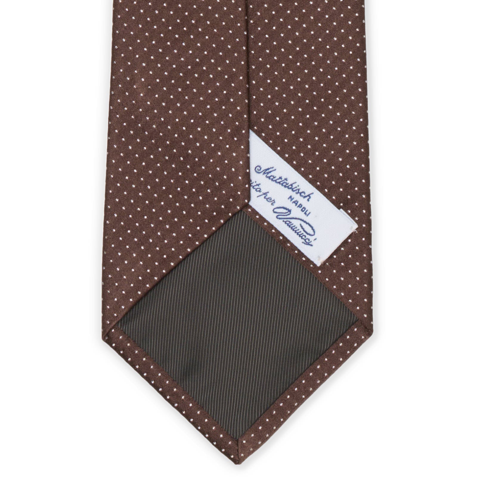 MATTABISCH for VANNUCCI Brown Dot Silk Tie NEW