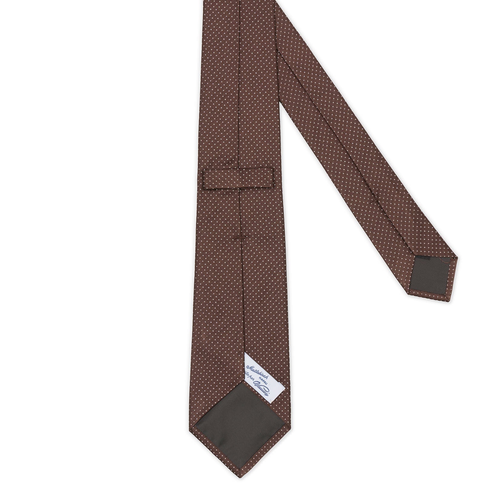 MATTABISCH for VANNUCCI Brown Dot Silk Tie NEW