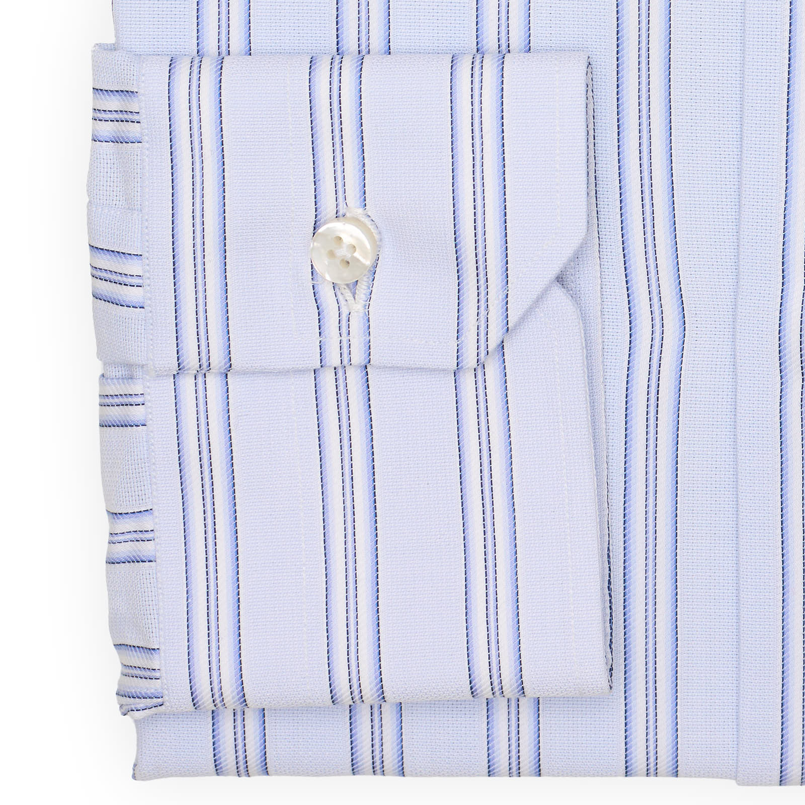 MATTABISCH for VANNUCCI Light Blue Striped Cotton Dress Shirt EU 41 US 16