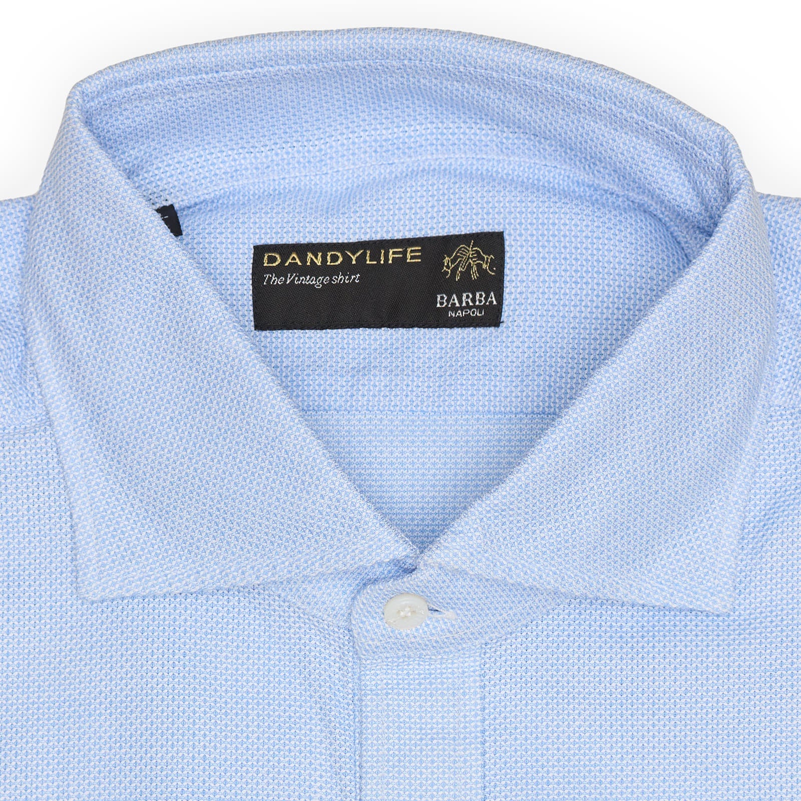 BARBA Napoli for Dandylife "Vintage" Blue Oxford Cotton Dress Shirt EU 43 NEW US 17