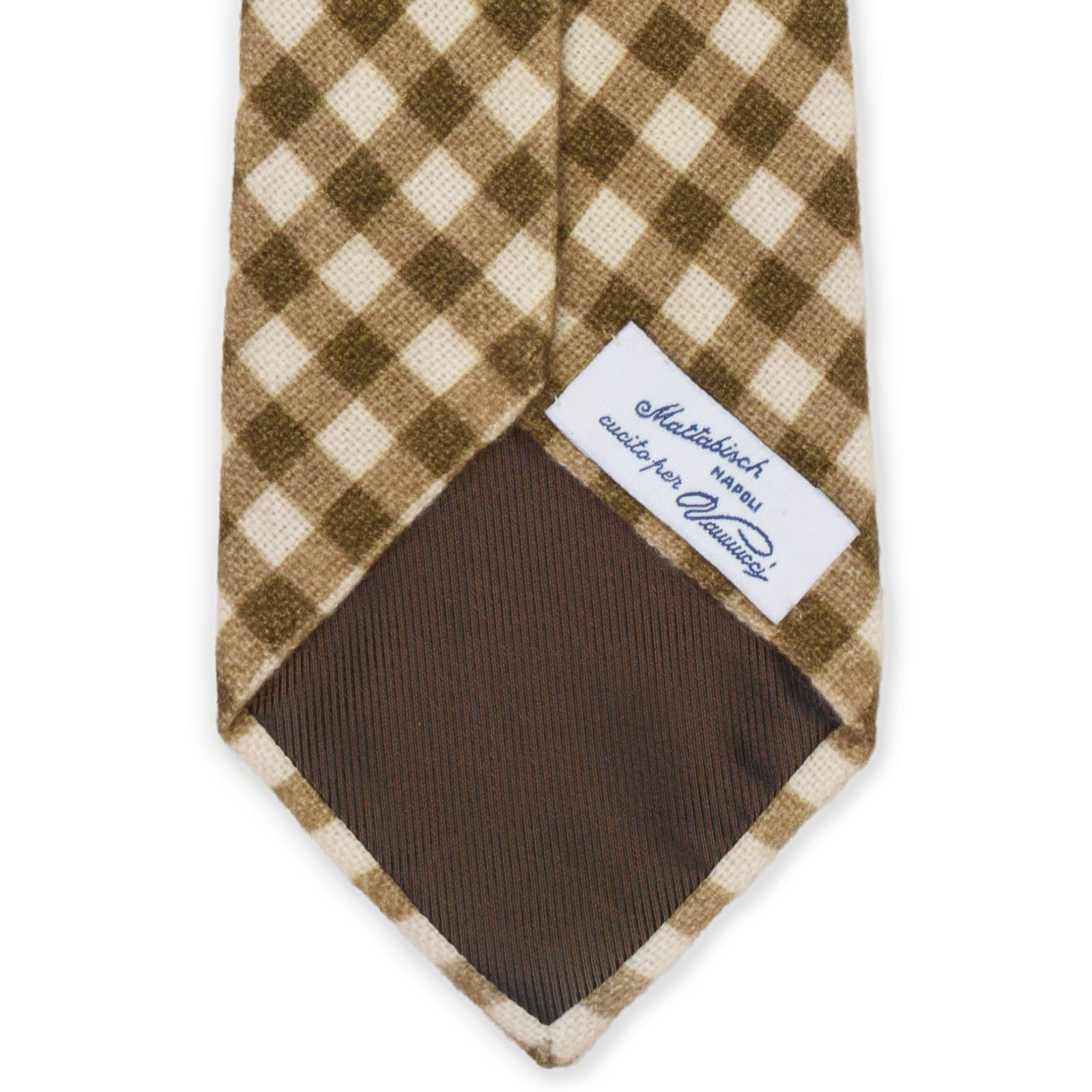 MATTABISCH for VANNUCCI Olive Plaid Cashmere Tie NEW