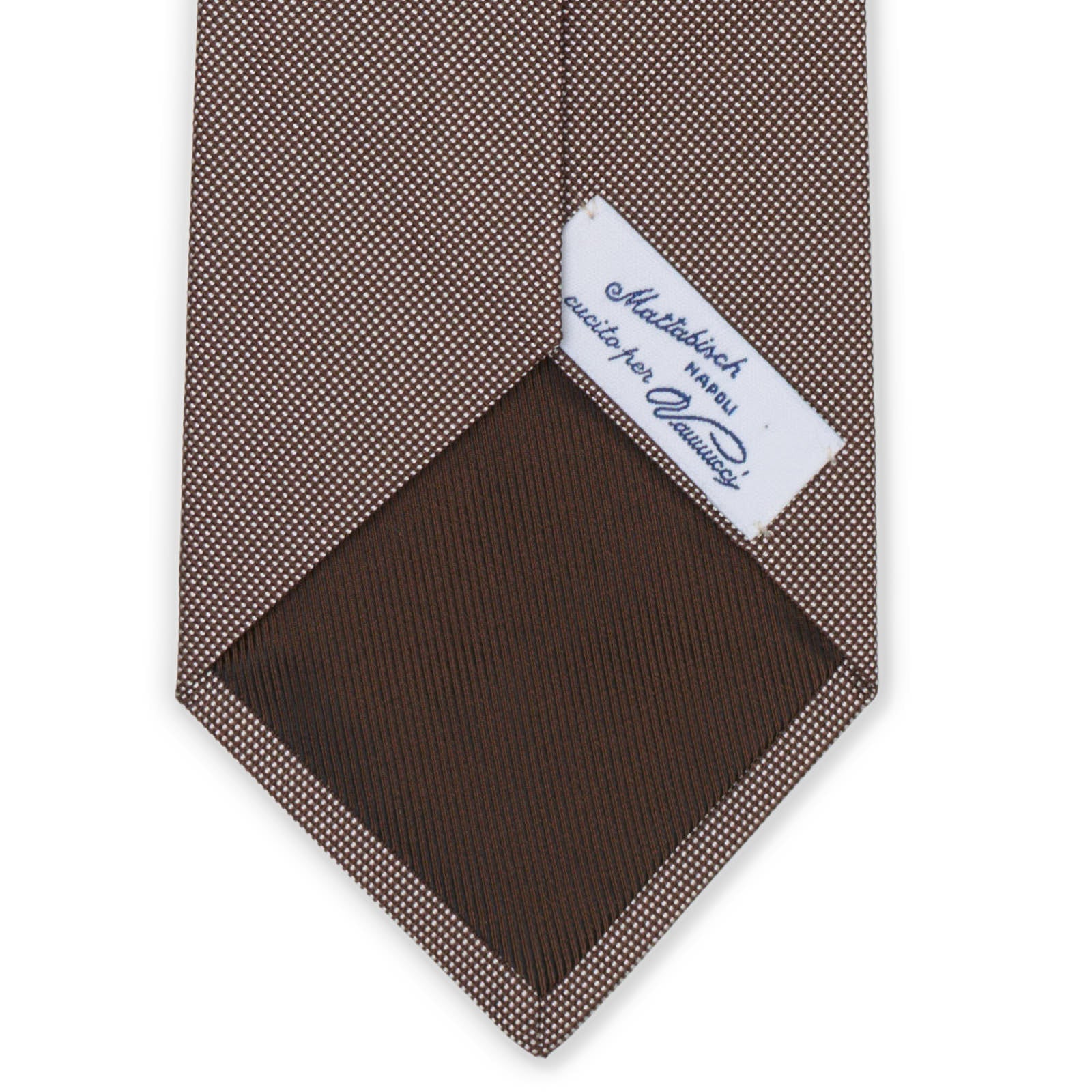 MATTABISCH of for VANNUCCI Brown and Gray Micro Seven Fold Silk Tie NEW