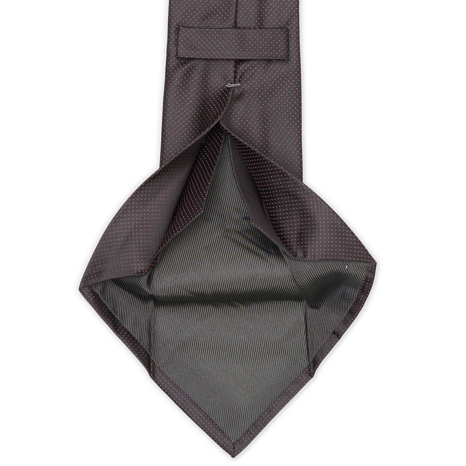 MATTABISCH of for VANNUCCI Satin Gray Micro Seven Fold Silk Tie NEW