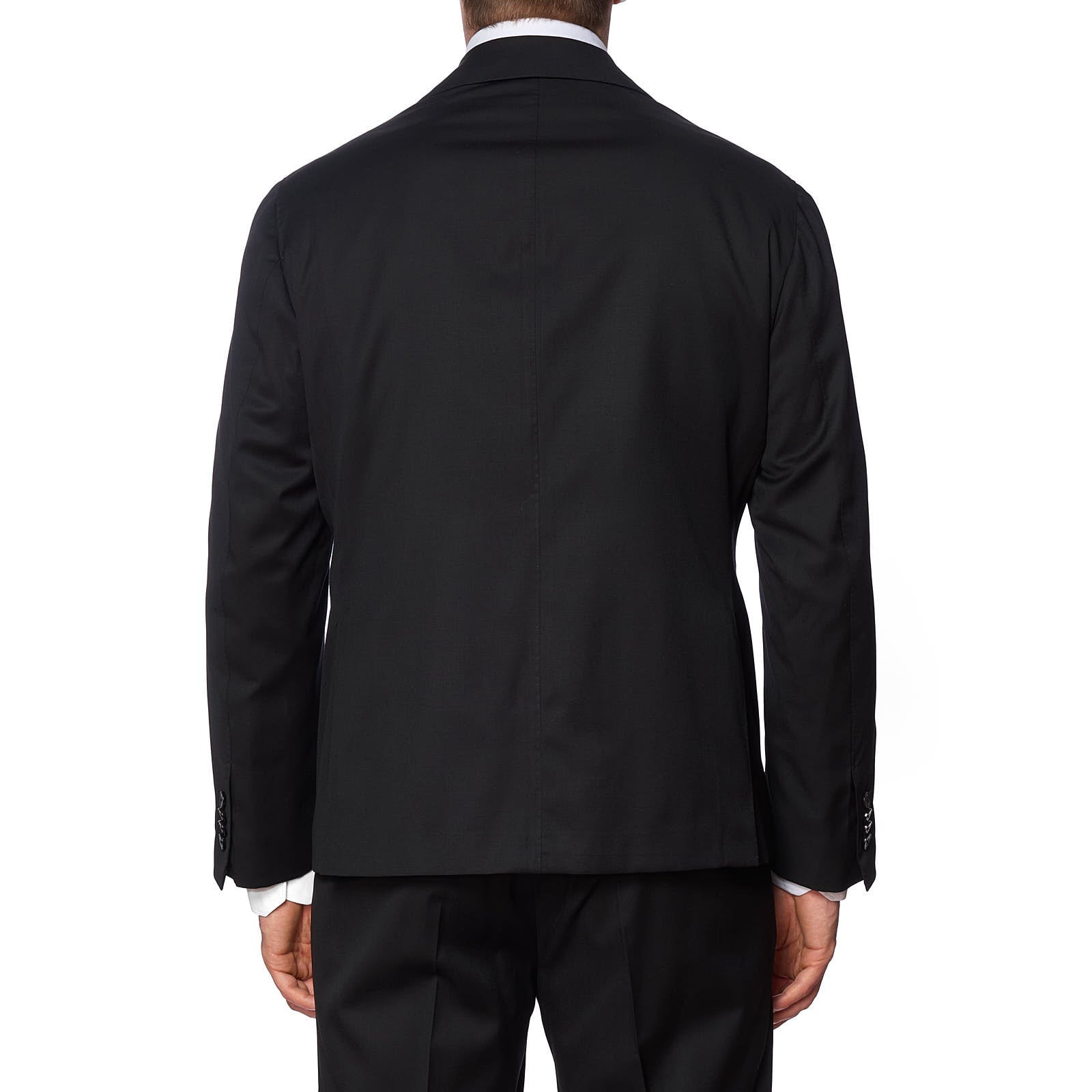 MAURO BLASI Napoli Handmade Black Wool DB Suit EU 56 NEW US 46 Short