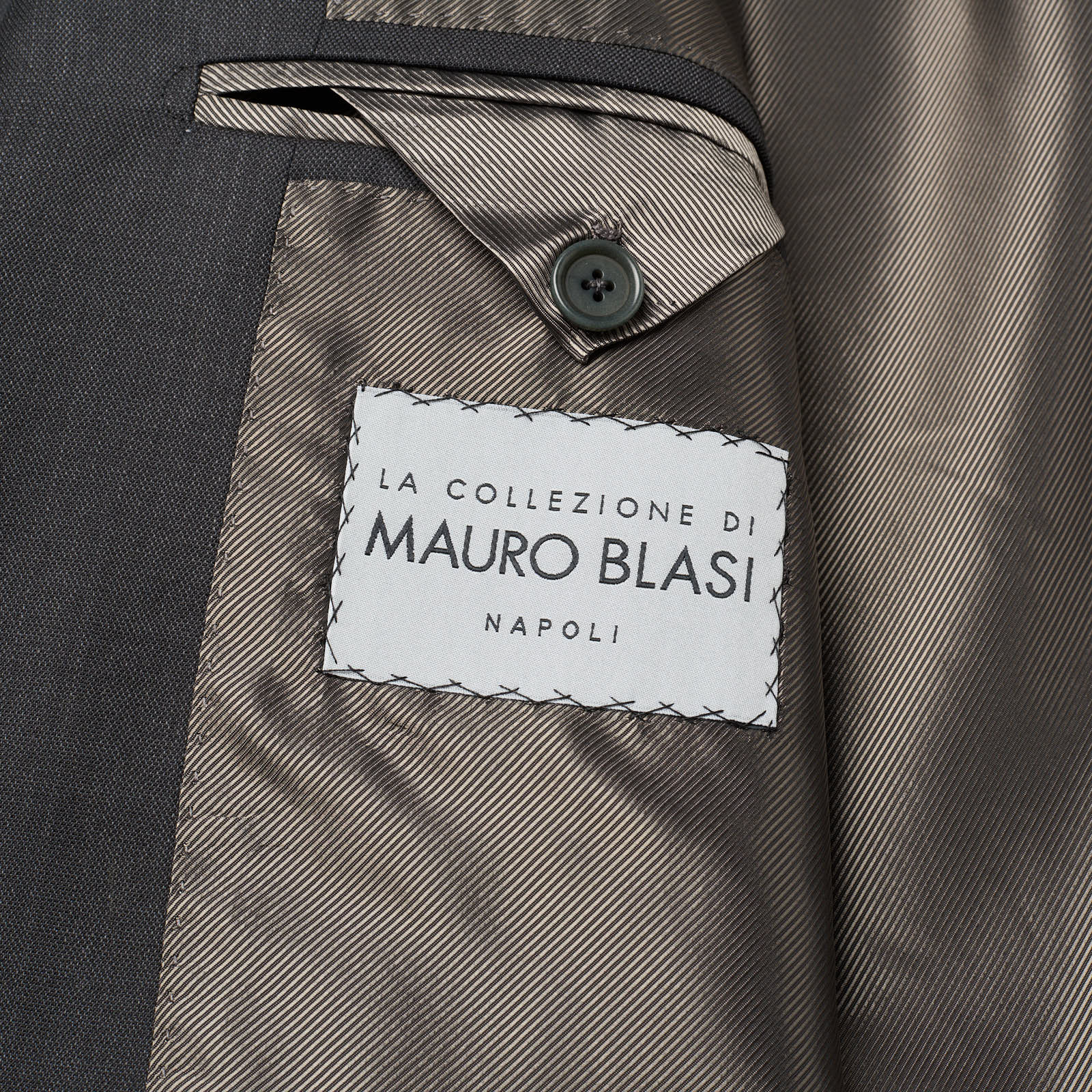 MAURO BLASI Napoli Handmade Charcoal Gray Wool Handmade Suit EU 54 NEW US 42
