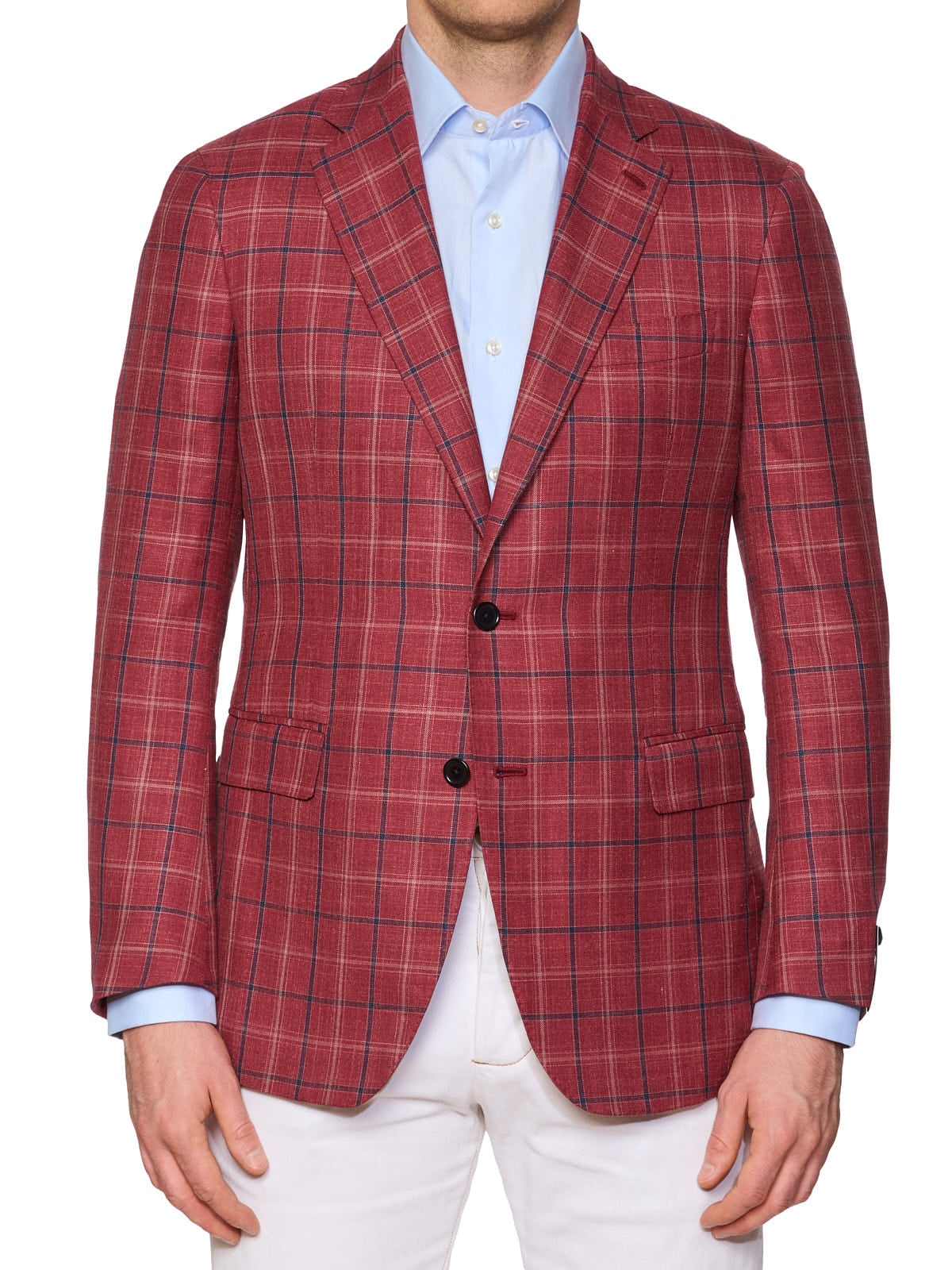 MAURO BLASI Napoli Handmade Plaid Wool Blazer Jacket EU 50 NEW US 40