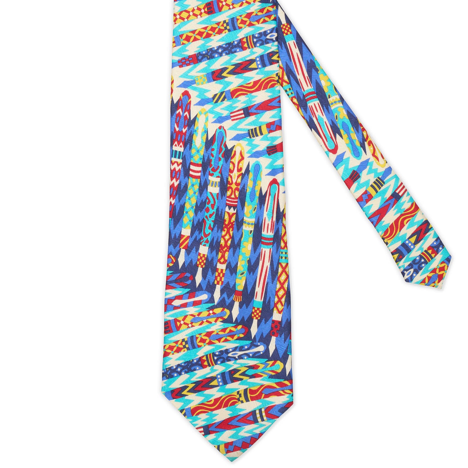 MISSONI Blue Abstract Silk Tie NEW