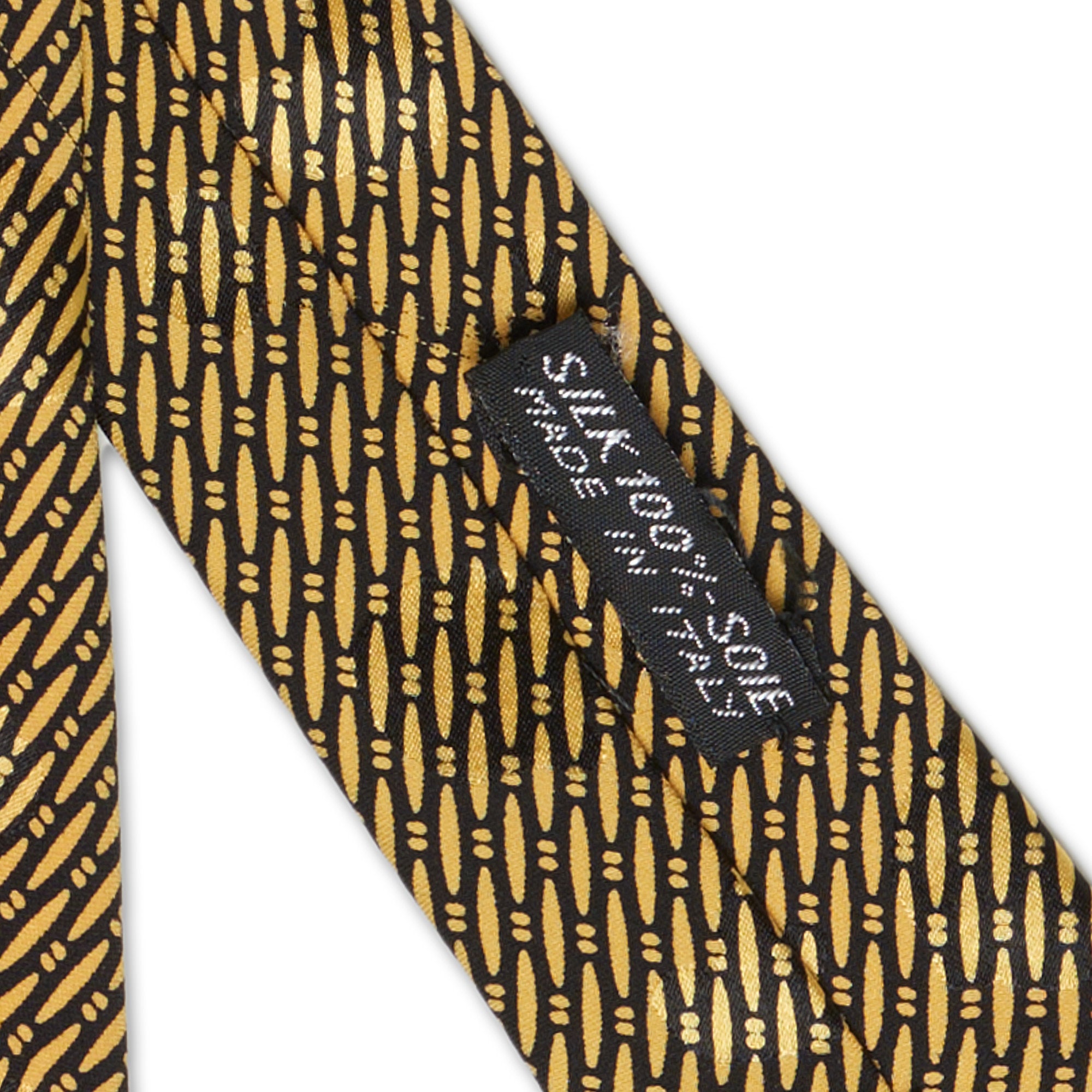 NAPOLEON by Brioni Handmade Gold-Black Geometric Design Silk Tie –  SARTORIALE