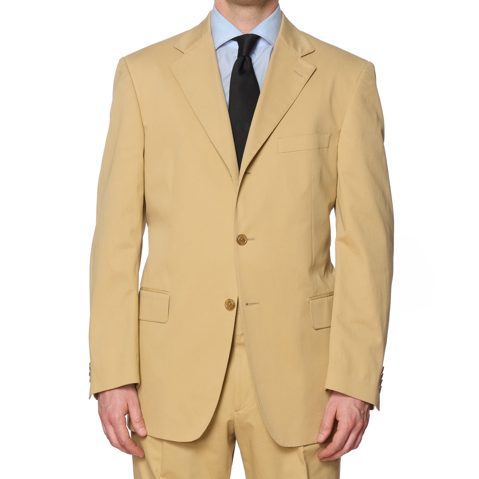 VANNUCCI Milano Tan "Miani" Cotton-Elastane Suit EU 54 NEW US 42 44