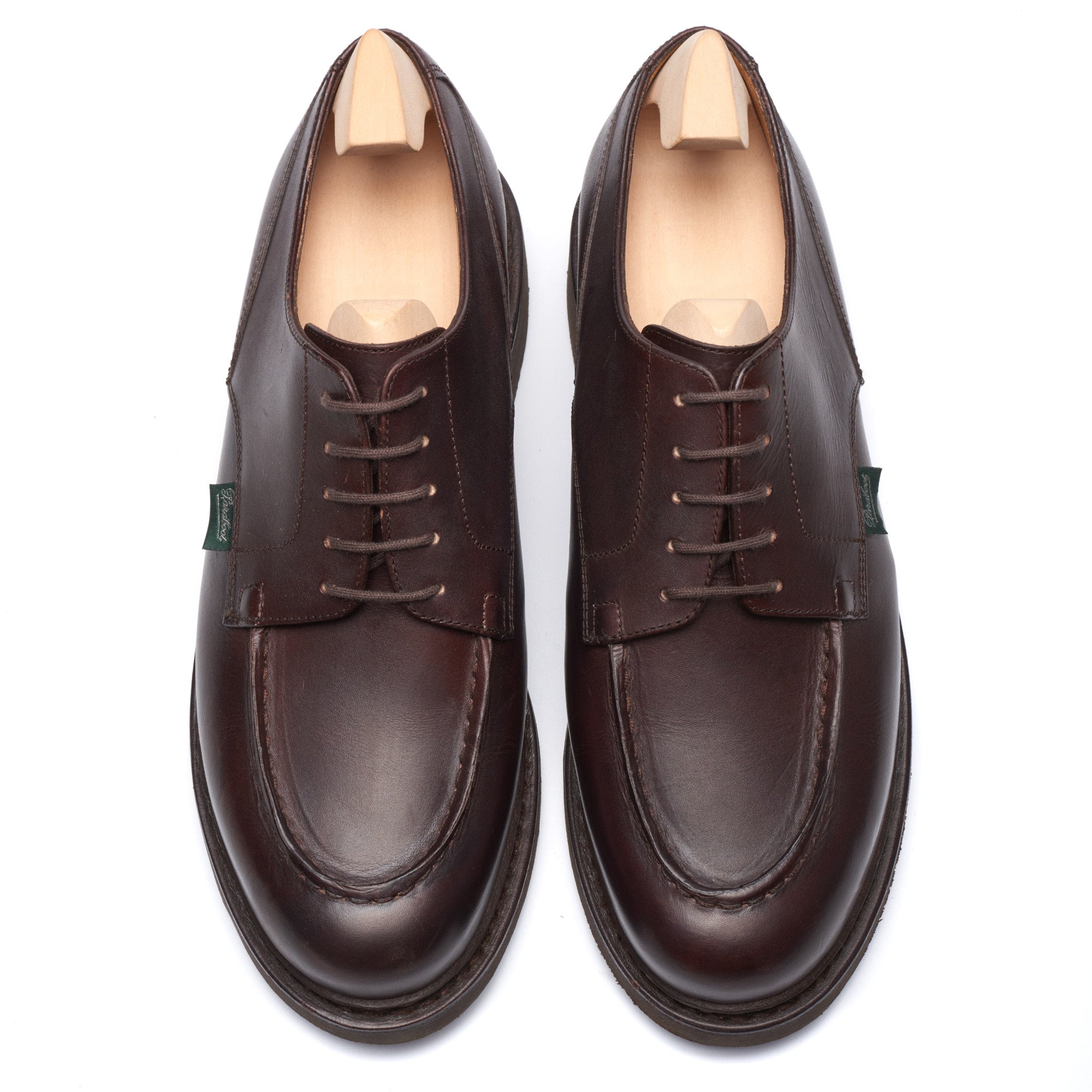 PARABOOT Chambord Brown Plained Leather Norwegian Derby Shoes UK