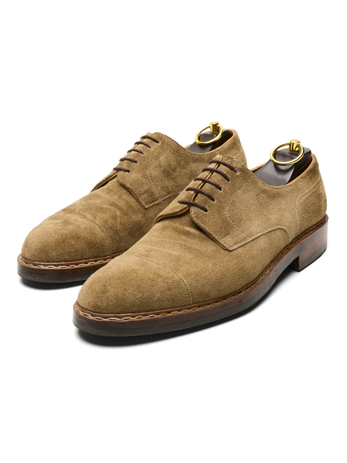 PASSUS SHOES Handmade "Jonathan" Sand Suede Captoe Derby Shoes US 10 NEW EU 44