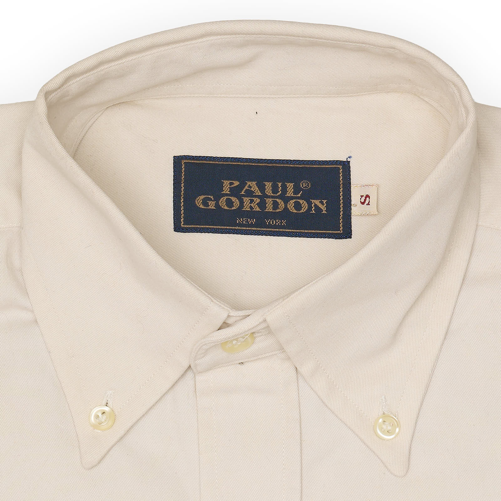 PAUL GORDON New York Beige Twill Cotton Tan Shirt EU S NEW US 15