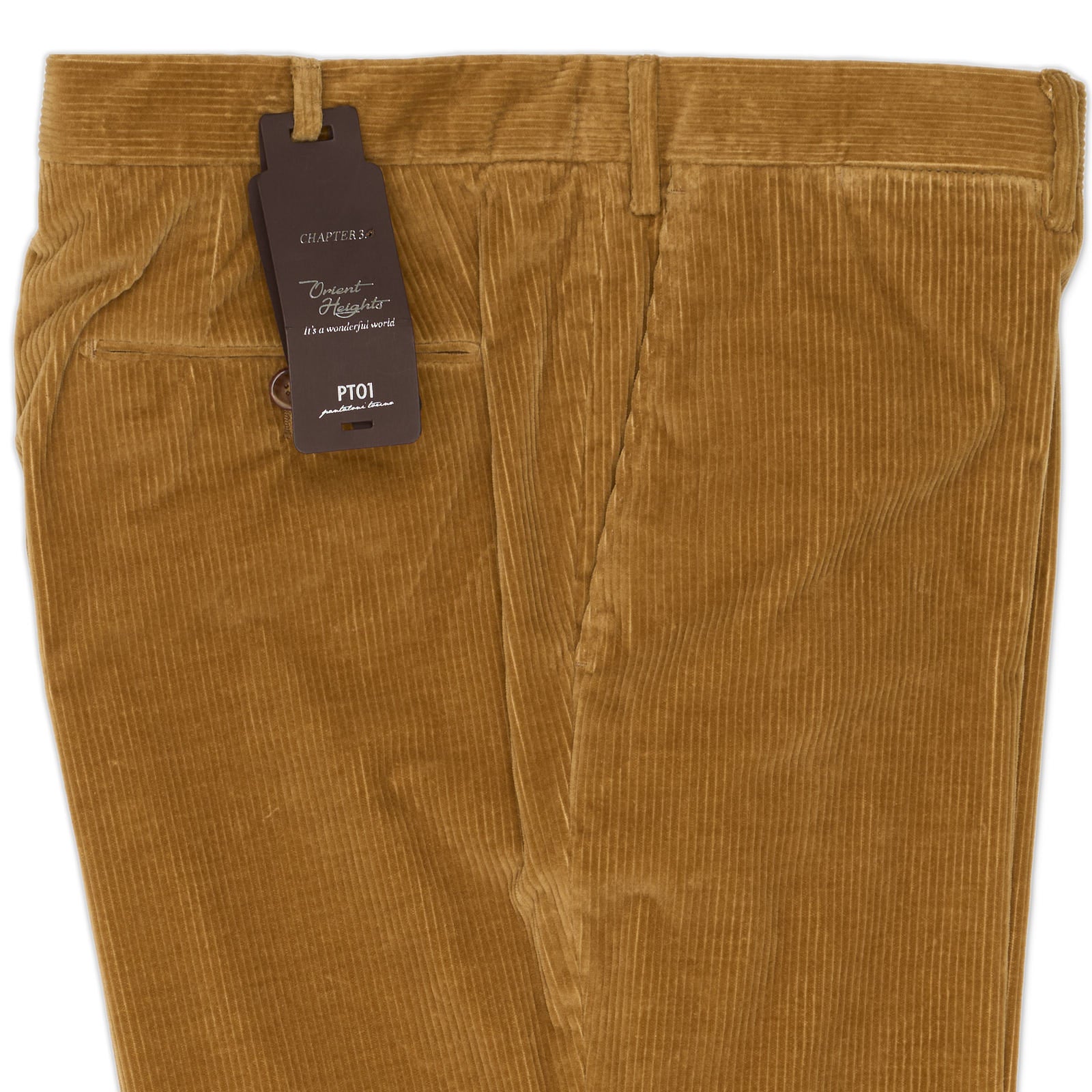 PT01 PANTALONI TORINO Beige Corduroy Slim Fit Stretch Chino Pants EU 58 NEW US 40