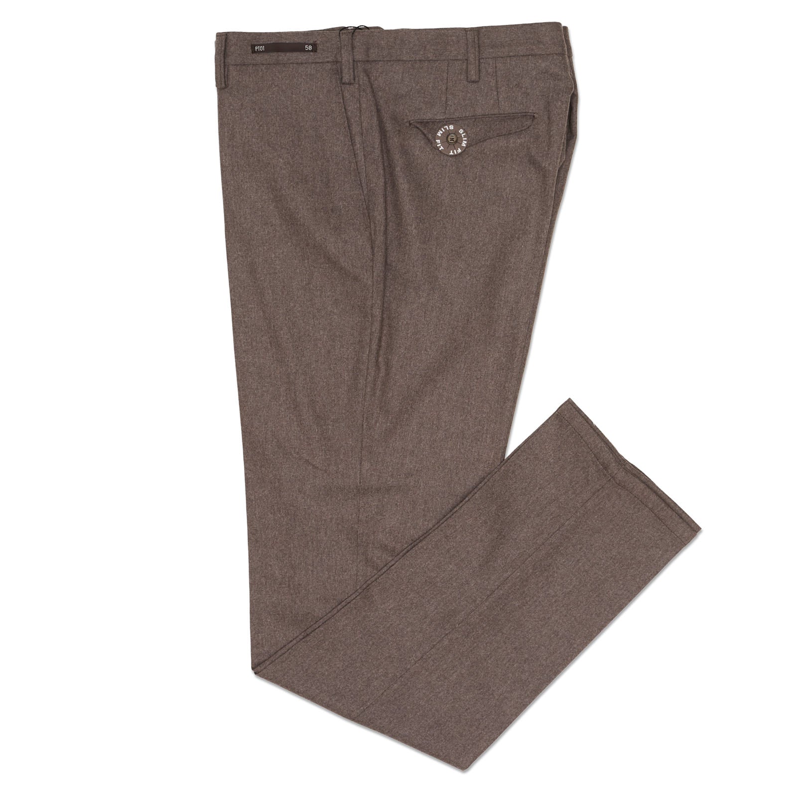 PT01 PANTALONI TORINO Gray Wool "Westpoint" Slim Fit Stretch Chino Pants EU 58 NEW US 40