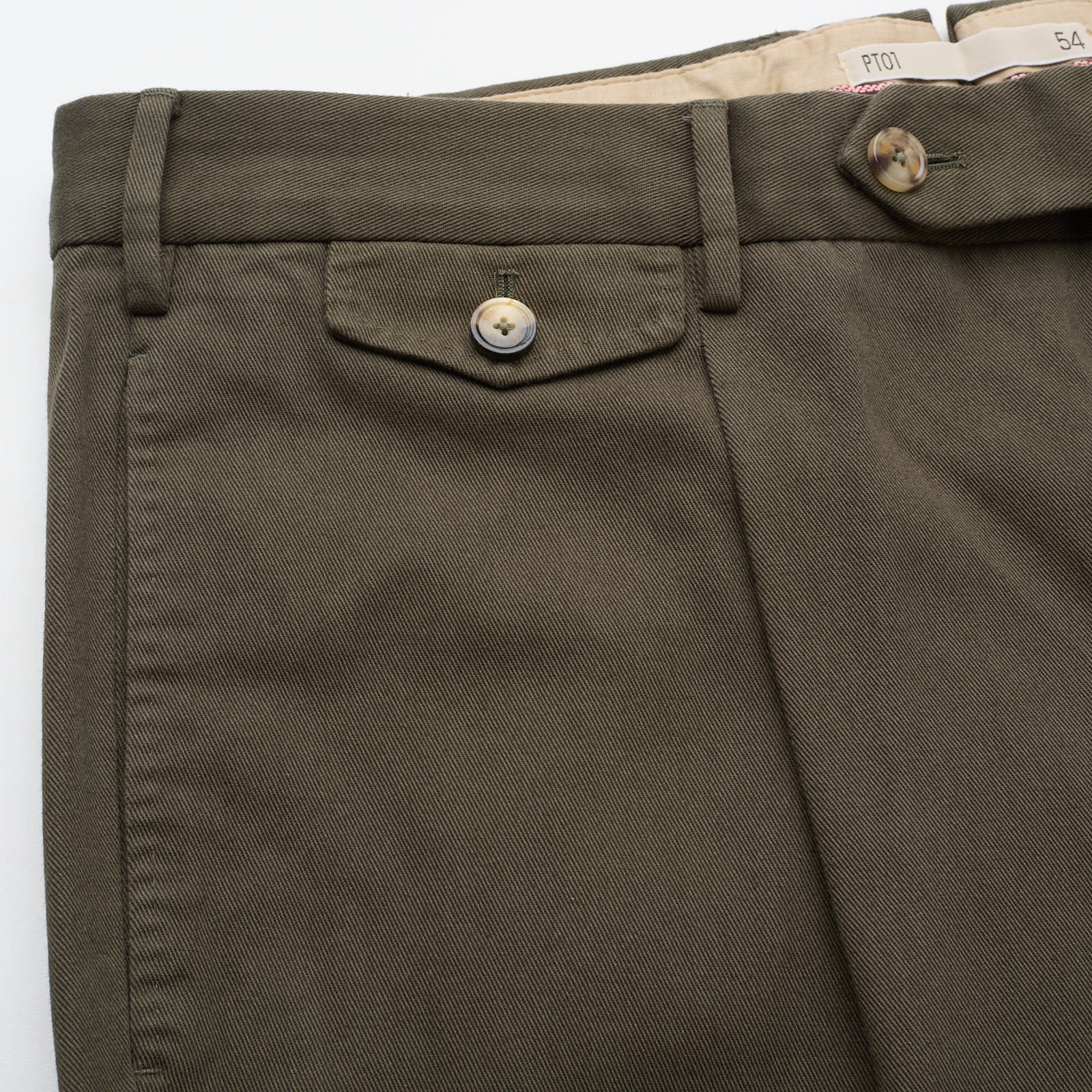 PT01 PANTALONI TORINO Olive Green Gentleman Fit Cotton Chino Pants NEW