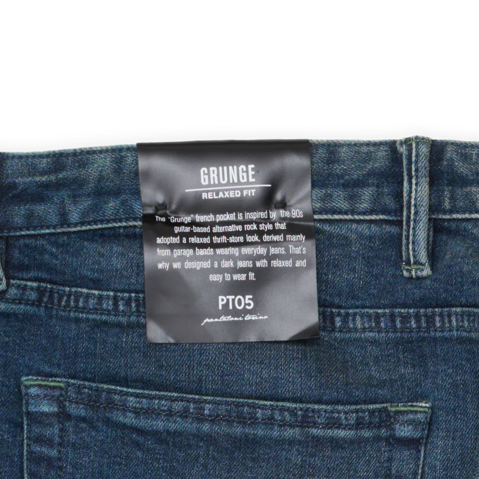 PT05 PANTALONI TORINO "Grunge" Blue Denim Relaxed Fit Jeans Pants NEW US 35