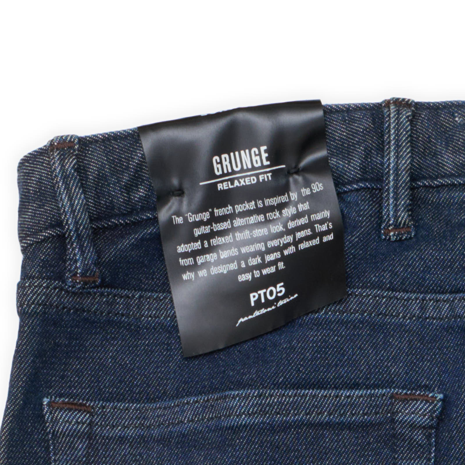 PT05 "Grunge" Navy Blue Cotton-Lyocell Stretch Relaxed Fit Jeans NEW US 30